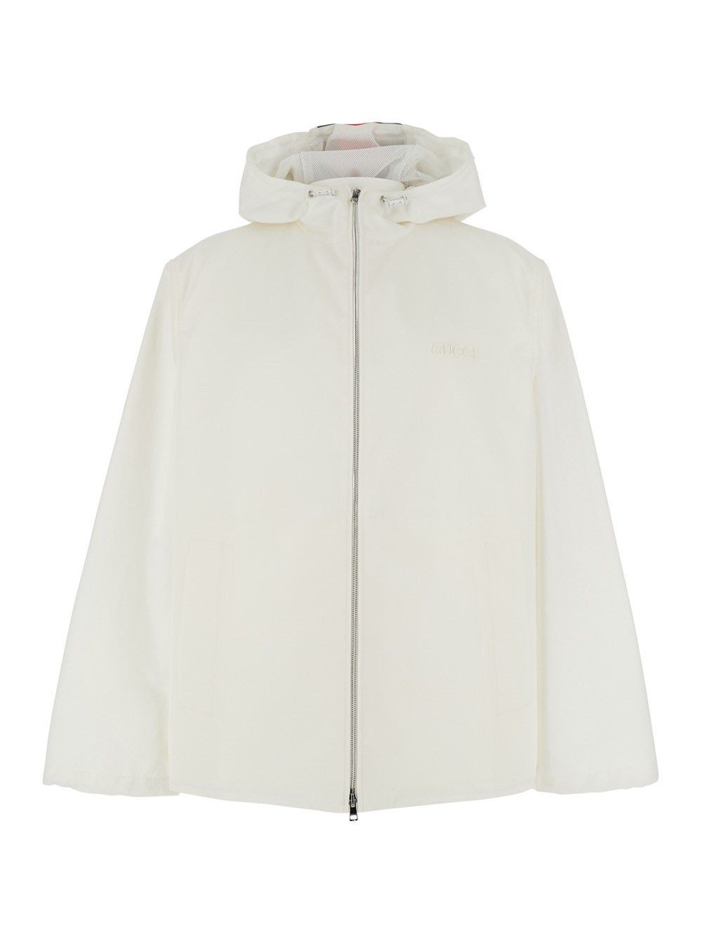 Gucci o1la5ras0426 Logo Zip Jacket in White Size US L / EU 52-54 / 3 - 1 Thumbnail