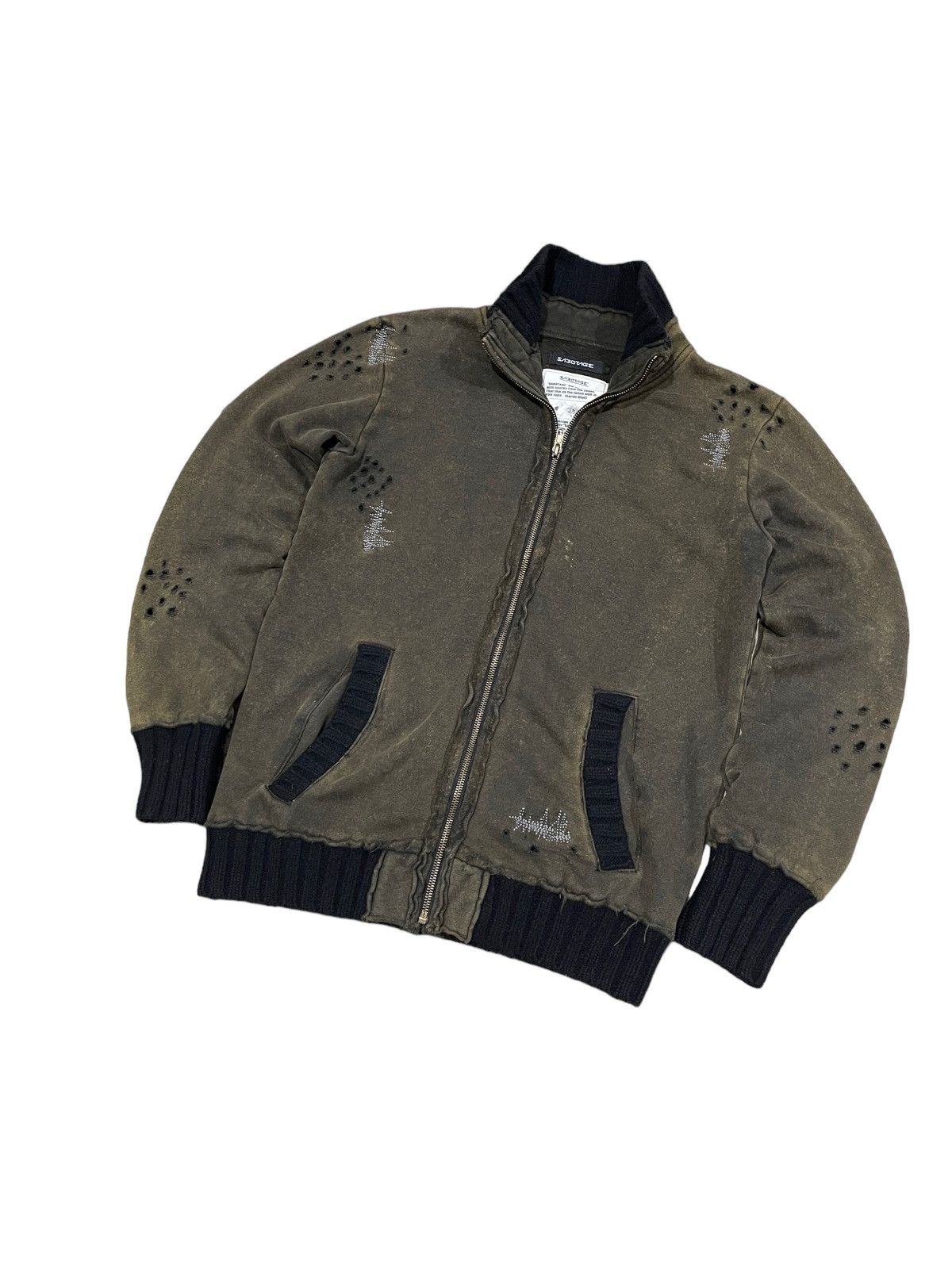SBTG × Vintage Vintage Sabotage Thrashed Knitwear Zipper Jacket Size US S / EU 44-46 / 1 - 6 Thumbnail