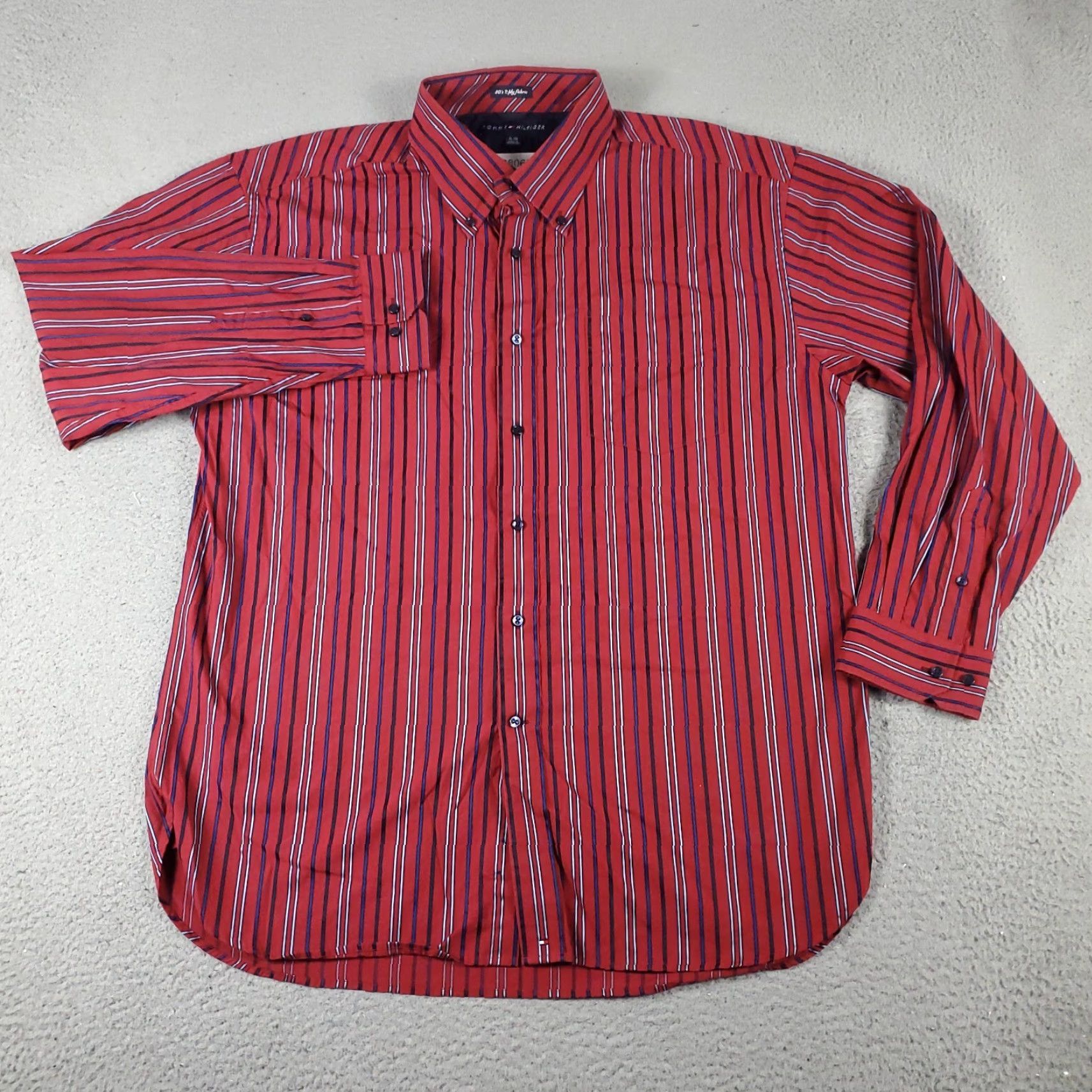 Tommy Hilfiger Tommy Hilfiger Red Striped Button-Up Shirt Men’s XL Long Sleeve Casual Modern Size US XL / EU 56 / 4 - 2 Thumbnail