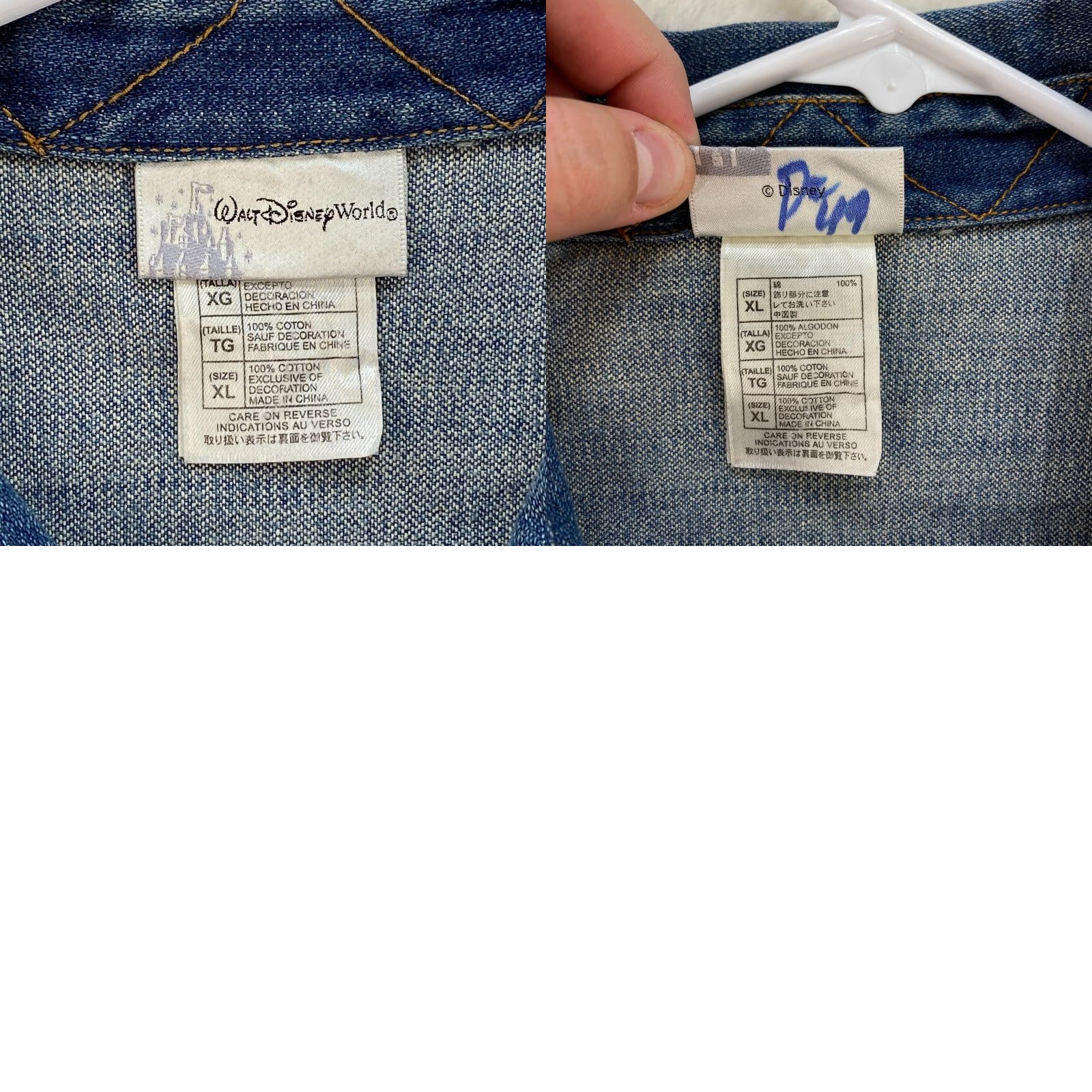 Disney Walt Disney World Embroidered Mickey Mouse Blue Denim Jacket Adult Size XL Size XL / US 12-14 / IT 48-50 - 8 Thumbnail