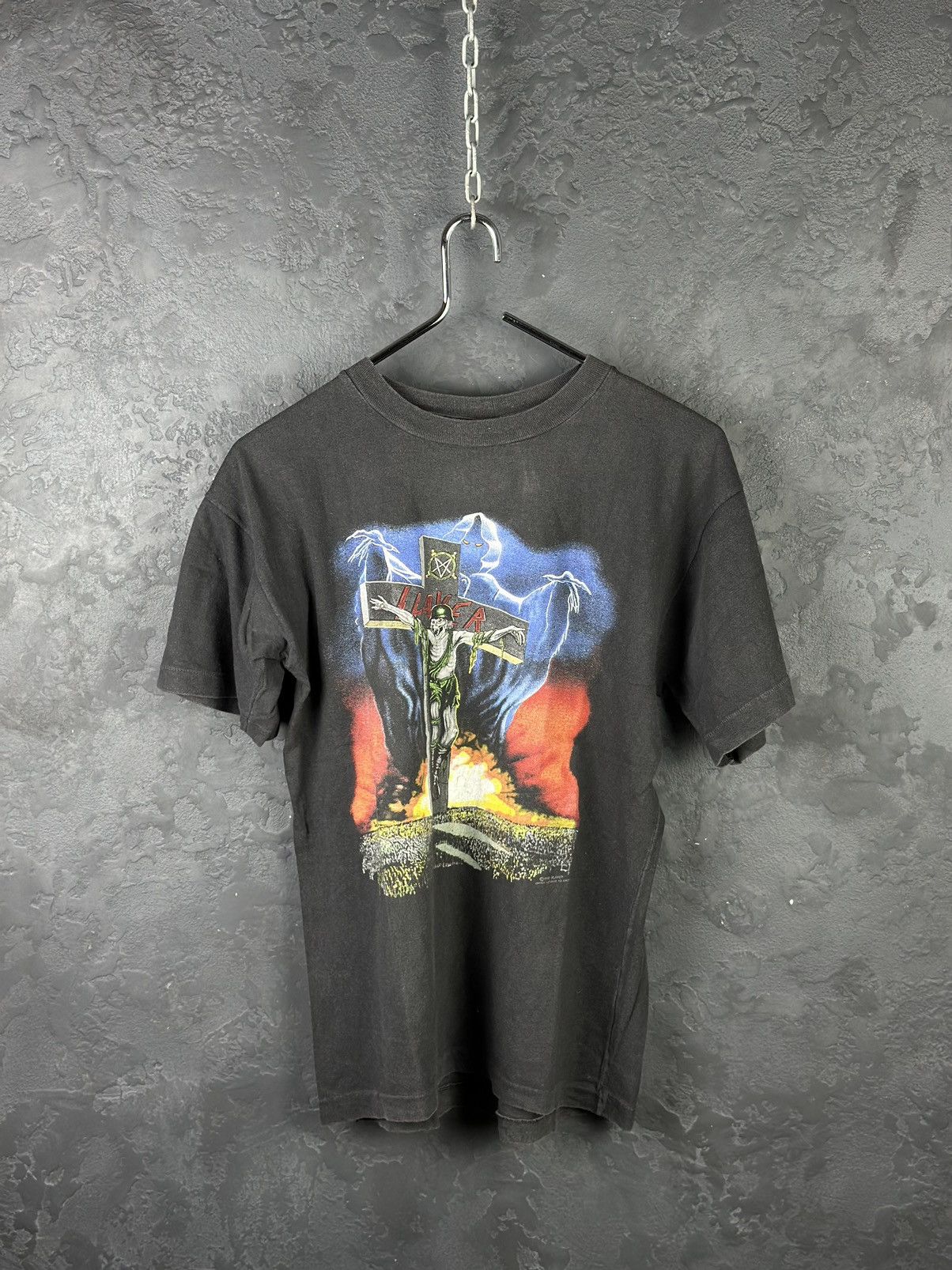 Vintage Vintage 1990 Slayer European Campaign Tour T-Shirt Size US M / EU 48-50 / 2 - 1 Thumbnail