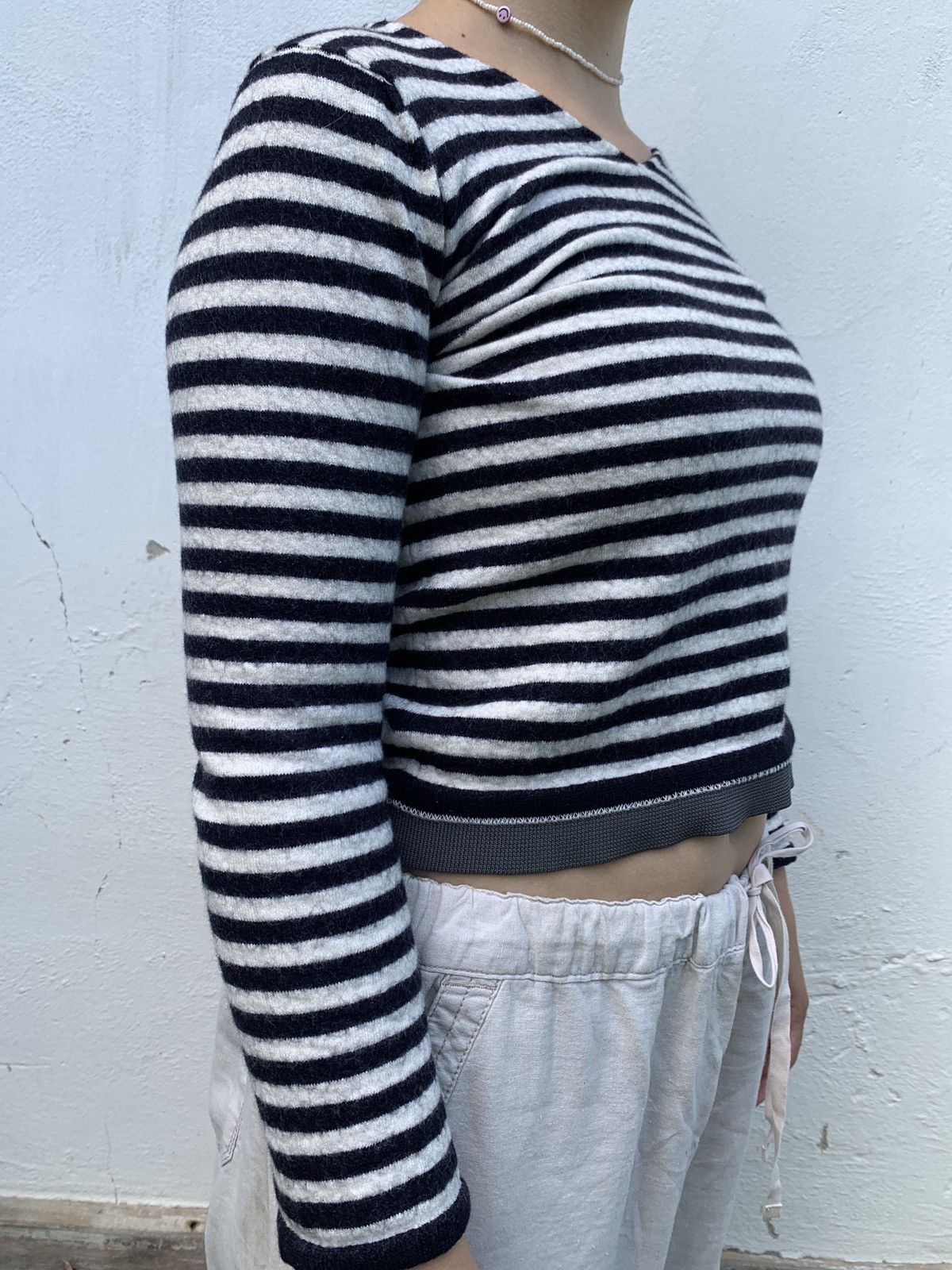 Comme des Garcons Archive Comme des Garcons Striped Wool Crop Sweater Size M / US 6-8 / IT 42-44 - 6 Thumbnail