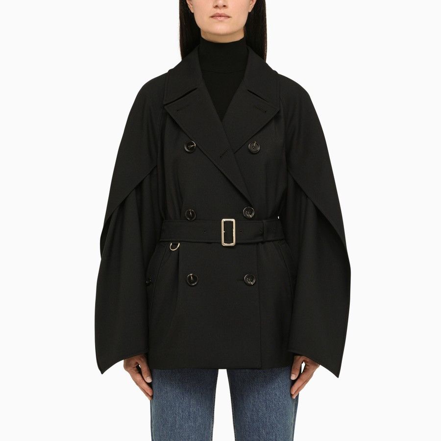 Burberry Double-breasted Wool Jacket in Black Size S / US 4 / IT 40 - 1 Thumbnail
