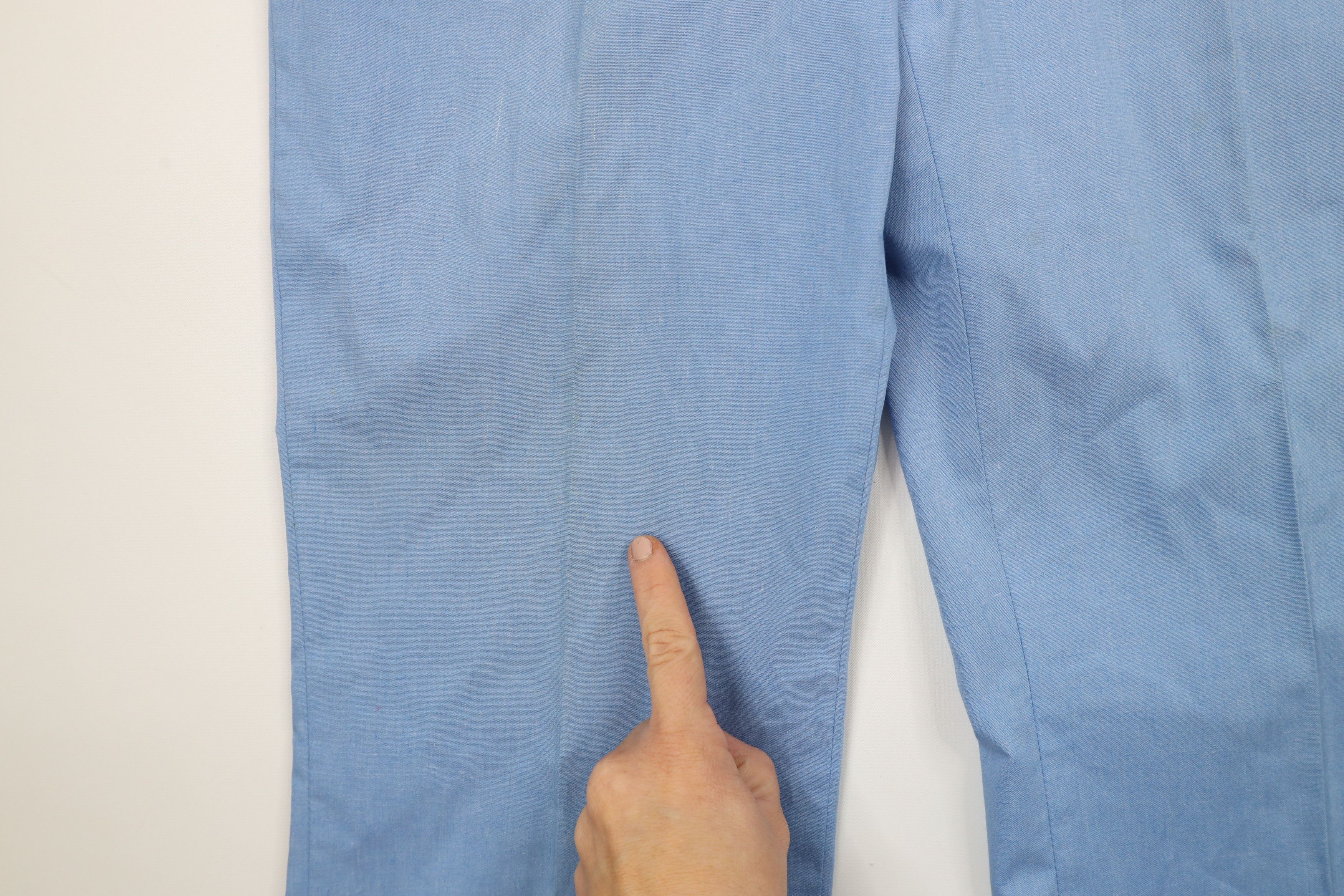Vintage Vintage 70s Streetwear Chambray Wide Leg Chino Pants Blue Size US 30 / EU 46 - 6 Thumbnail