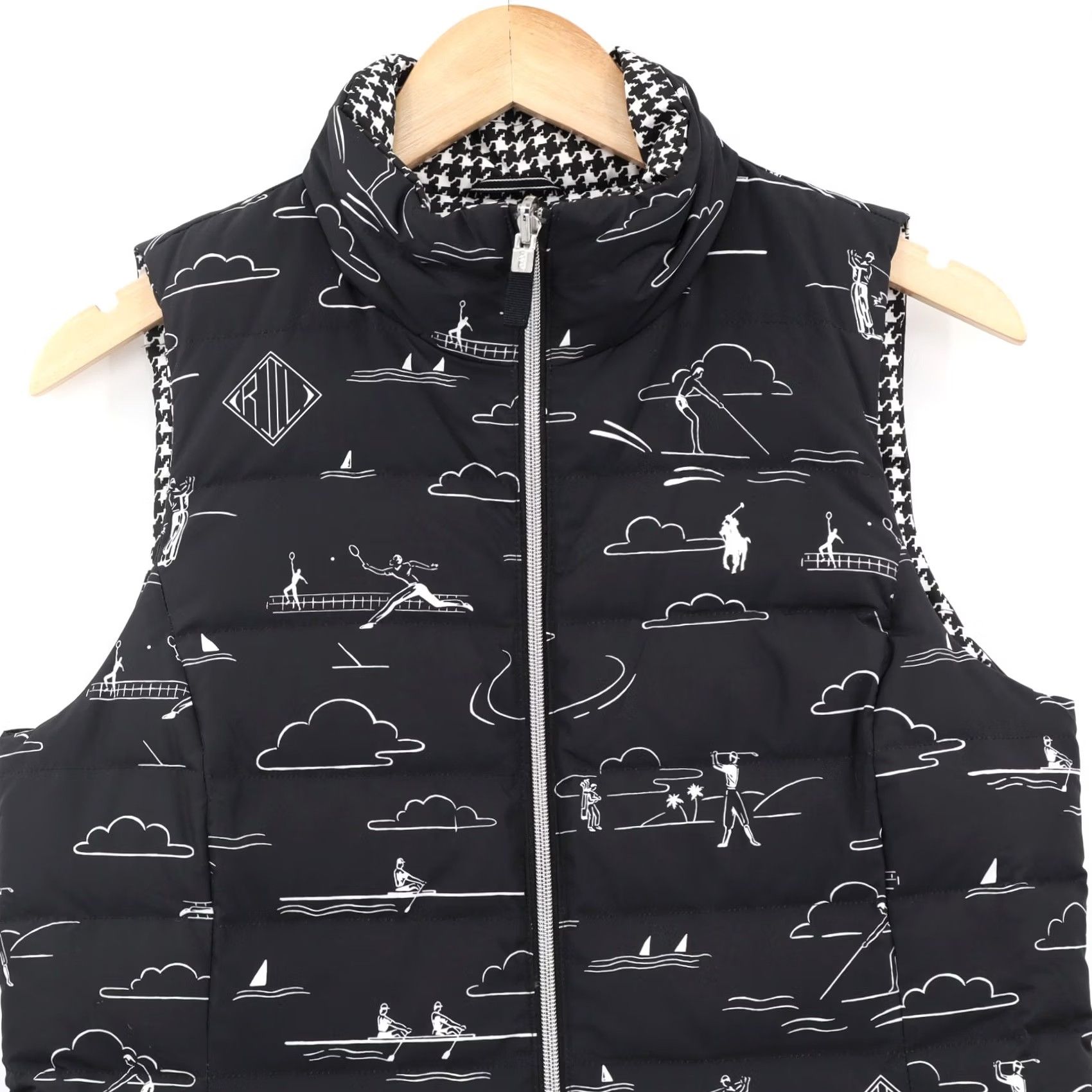 Polo Ralph Lauren Polo Ralph Lauren Women's Reversible Golf Puffer Down Vest Black/White Sz M Size M / US 6-8 / IT 42-44 - 3 Thumbnail