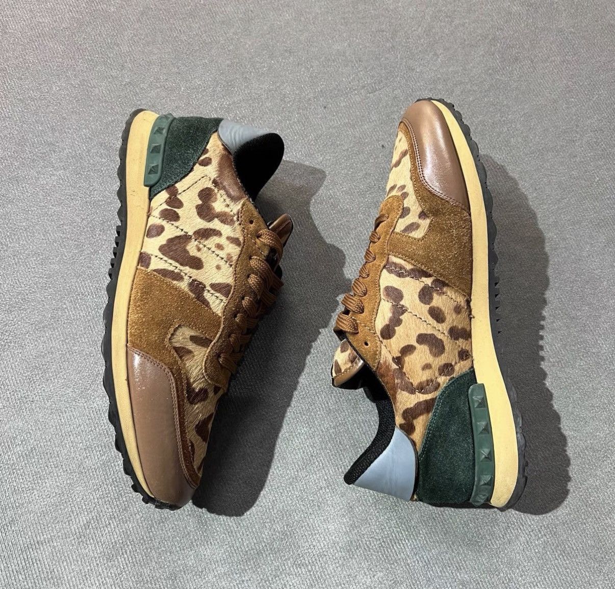 Valentino Valentino Rockrunner Leopard Print Pony Hair Sneakers Size US 10 / EU 43 - 4 Thumbnail