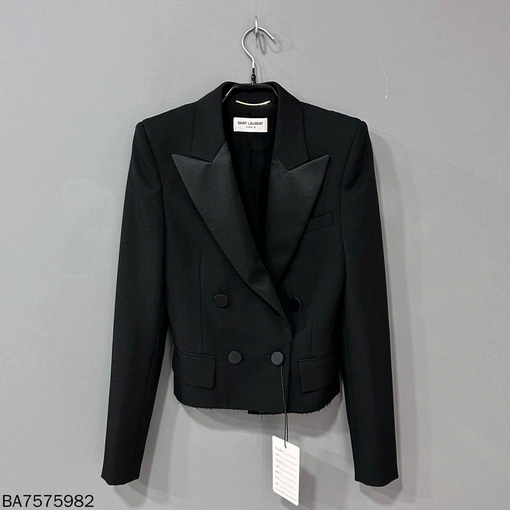 Saint Laurent Paris Black Saint Laurent Double-Breasted Blazer Size XS / US 0-2 / IT 36-38 - 1 Thumbnail