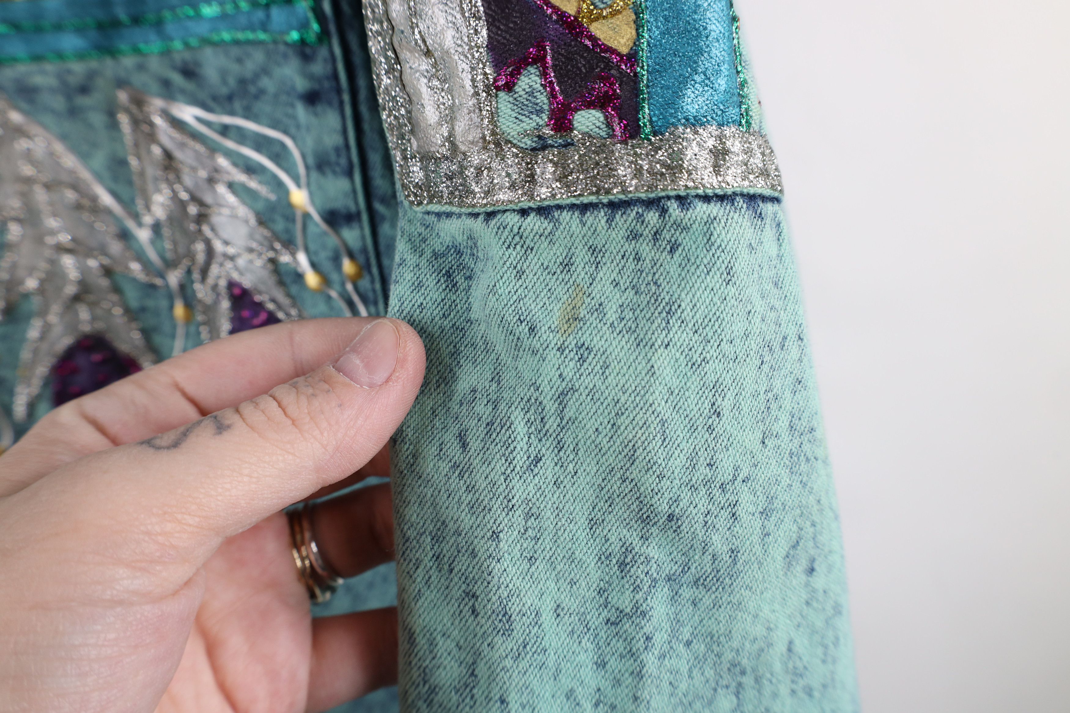 Vintage Vintage 90s Southwestern Glitter Glue Denim Shirt Jacket USA Size XXL / US 16-18 / IT 52-54 - 5 Thumbnail