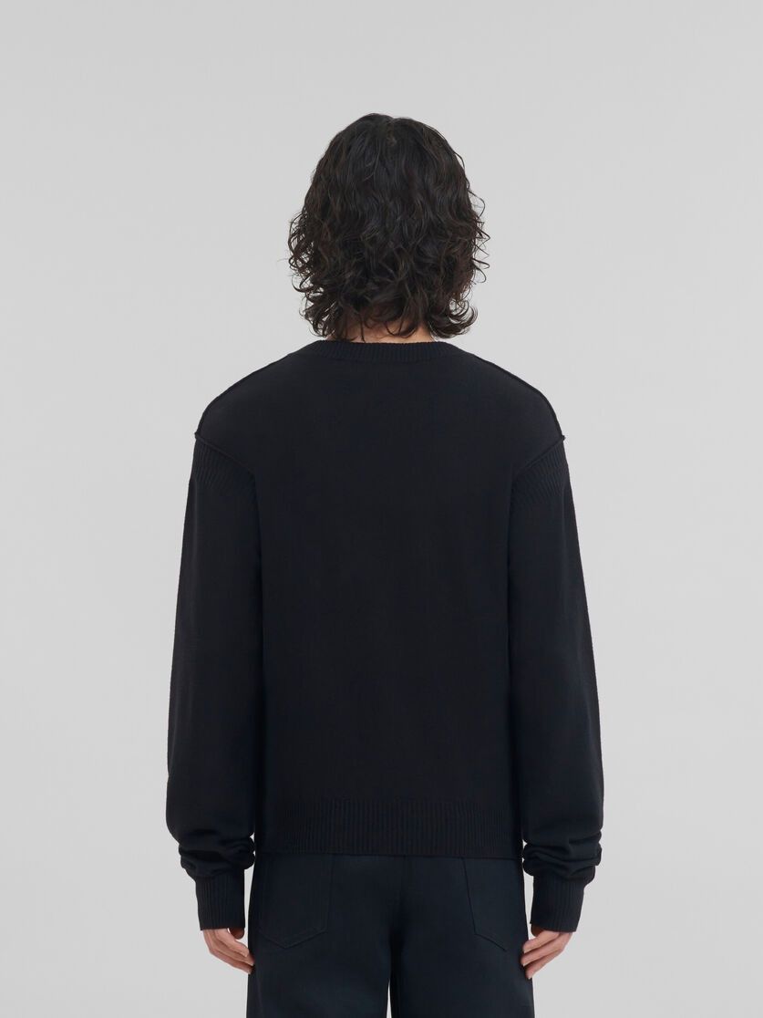 Marni o1w1db11025 Cashmere Crewneck With Logo in Black Size US L / EU 52-54 / 3 - 3 Thumbnail
