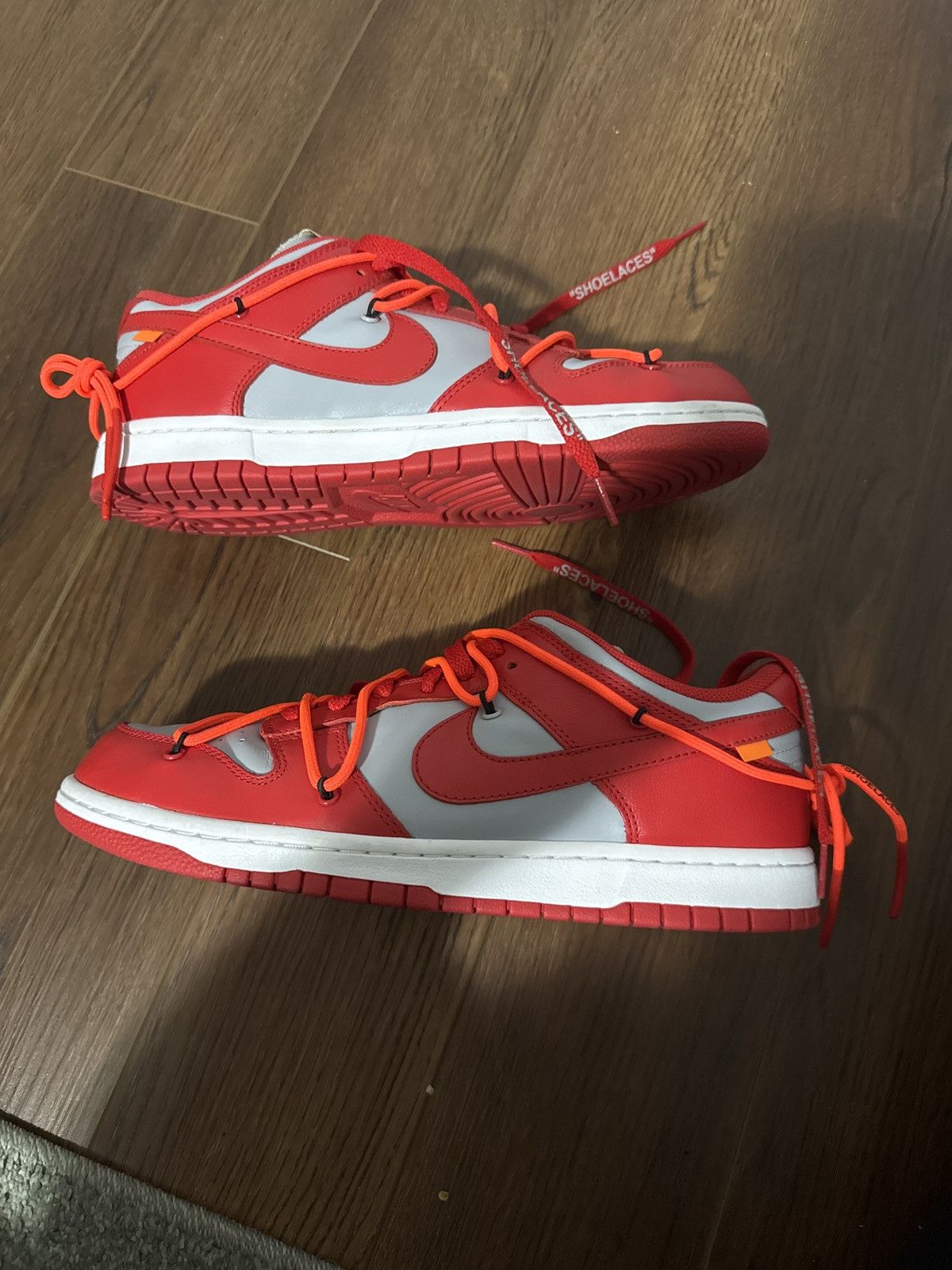 Nike × Off-White Off-White x Dunk Low ‘University Red’ Size US 11 / EU 44 - 1 Thumbnail