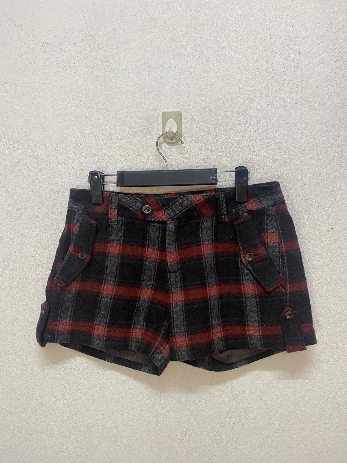 BEAMS HEART PLAID WOOL SHORT PANTS