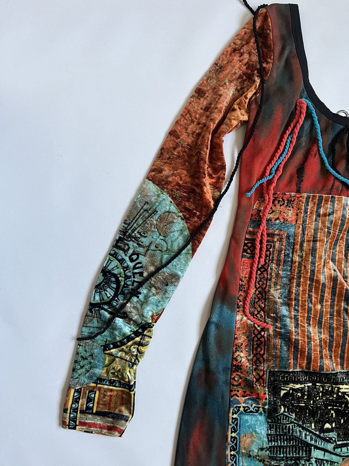 Jean Paul Gaultier Save The Queen Asymmetrical Mesh Polyamide Multicolor Dress Size S / US 4 / IT 40 - 12 Thumbnail
