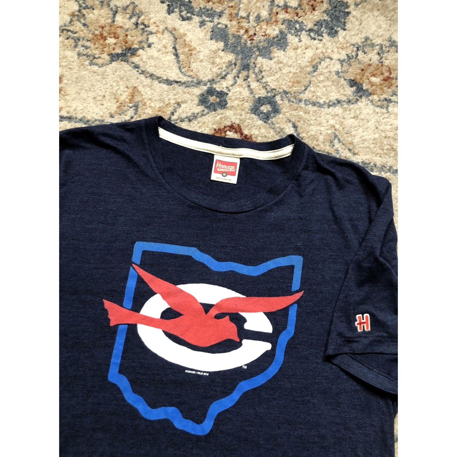 MLB Homage Shirt Mens M Blue Cleveland Guardians Medium Navy Ohio Logo Tee Graphic MLB Size US M / EU 48-50 / 2 - 6 Thumbnail