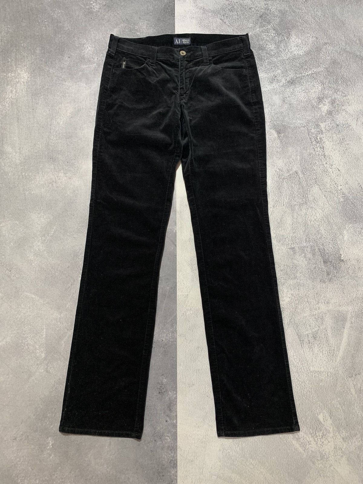 Armani Vintage Y2K Armani Jeans straight velour trousers size 29 Size 29" - 4 Thumbnail