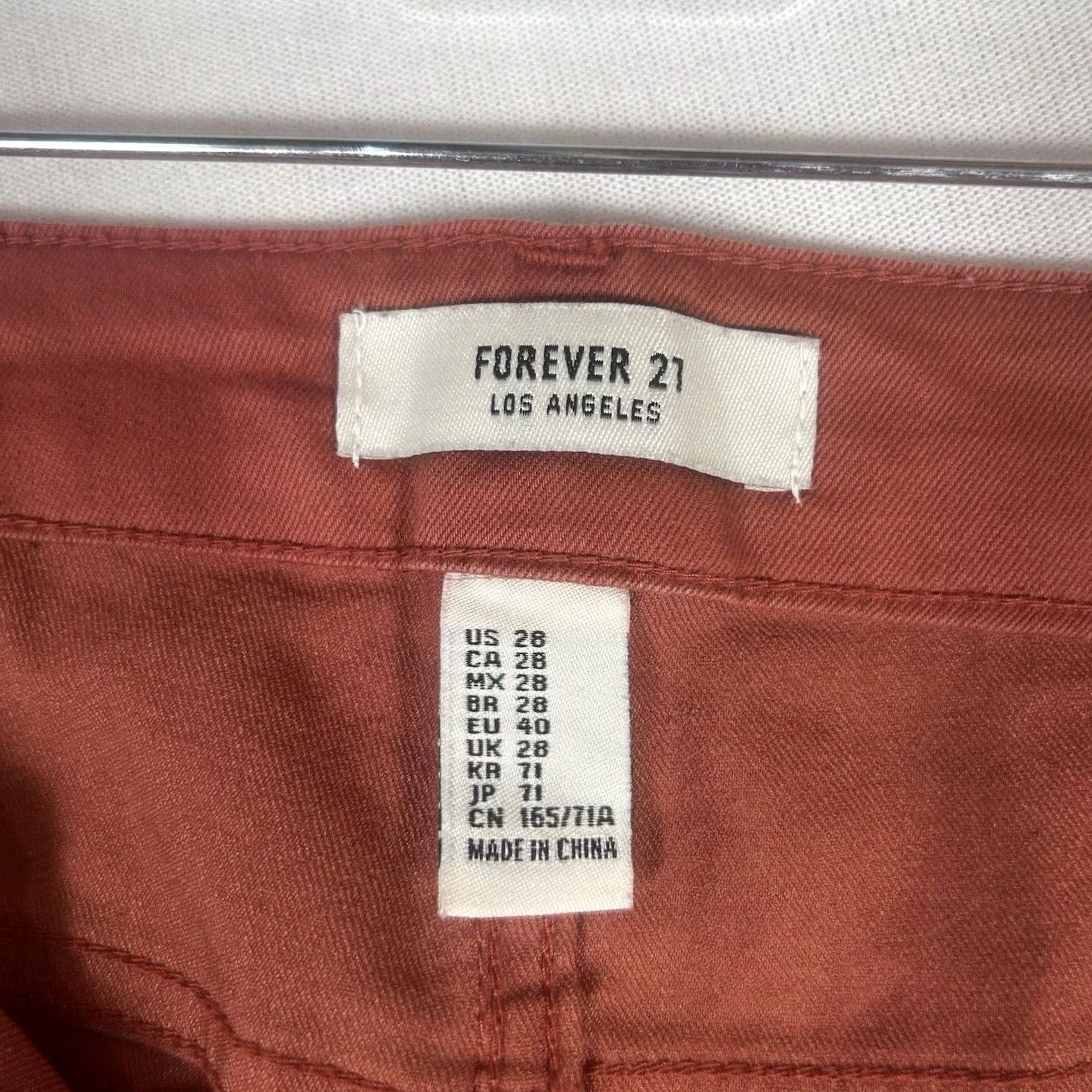 Forever 21 Forever 21 Casual Chino Pants Womens 28 Red Denim Mid Rise Medium Wash Pockets Size 28" / US 6 / IT 42 - 3 Thumbnail