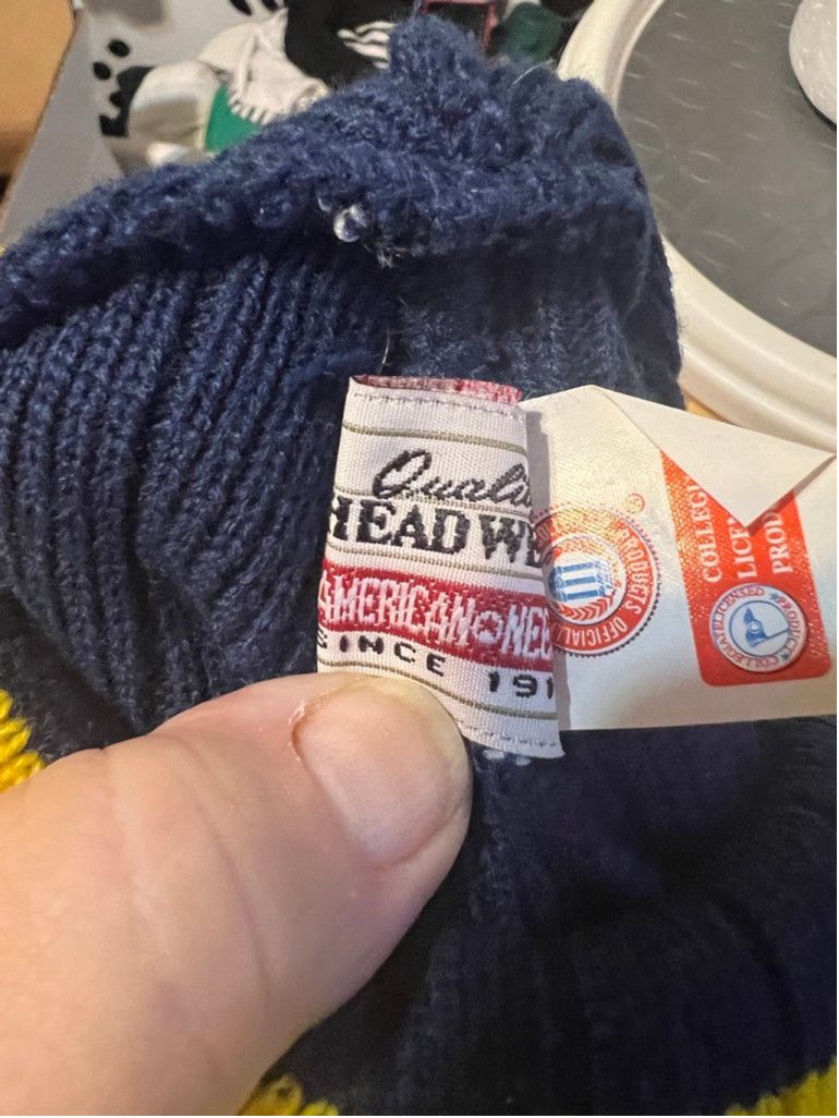 American Needle Men's American Needle Michigan M Blue Yellow Knit Beanie Hat Size 30 - 6 Thumbnail
