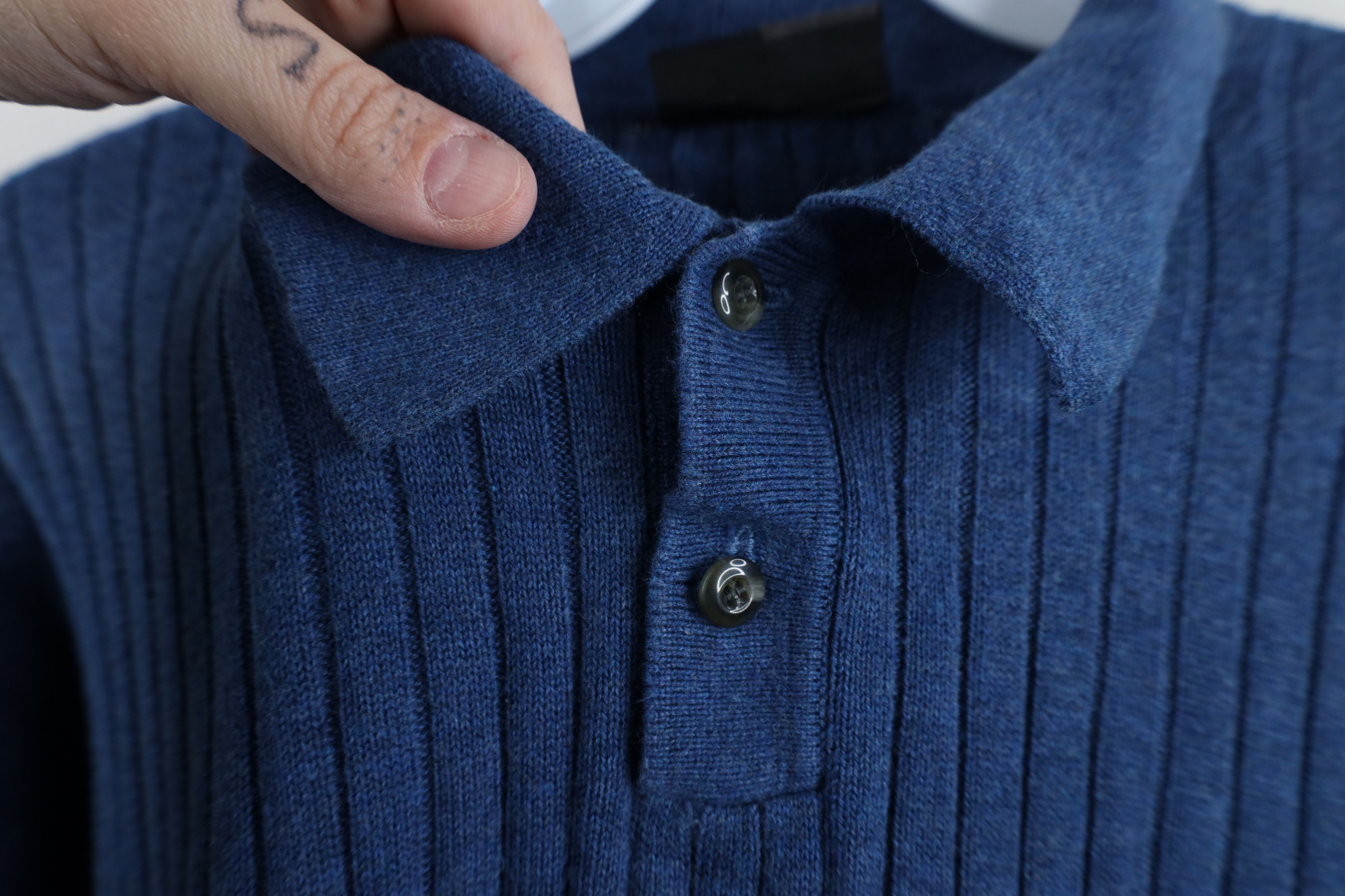 Vintage Vintage 90s Streetwear Knit Collared Polo Sweater Blue Size US XXL / EU 58 / 5 - 4 Thumbnail
