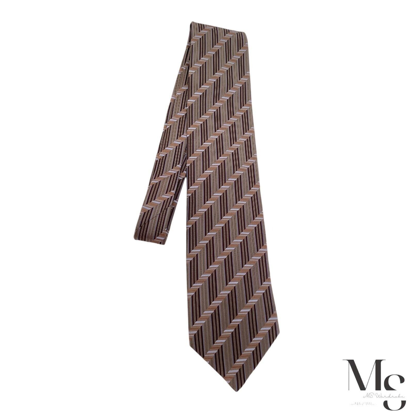 Brioni Brioni XL Brown Striped Luxury Designer Silk Tie Hand Made I Size ONE SIZE - 7 Thumbnail