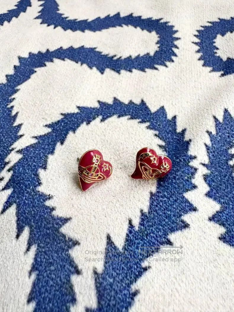 Vivienne Westwood Vivienne Westwood Red Enamel Heart Earrings. Size ONE SIZE - 1 Thumbnail