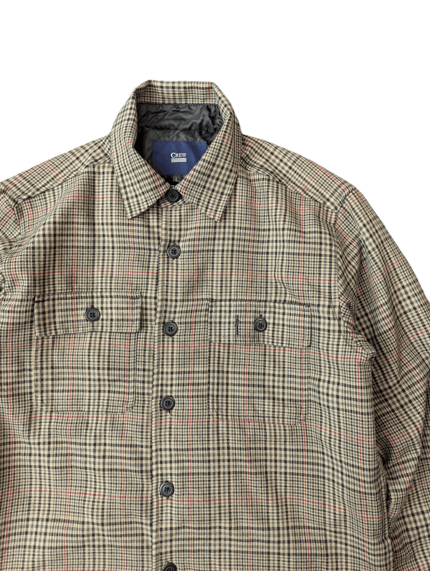 Japanese Brand Crew Checkered Quilted Overshirt Button Ups Jacket Size US L / EU 52-54 / 3 - 4 Thumbnail