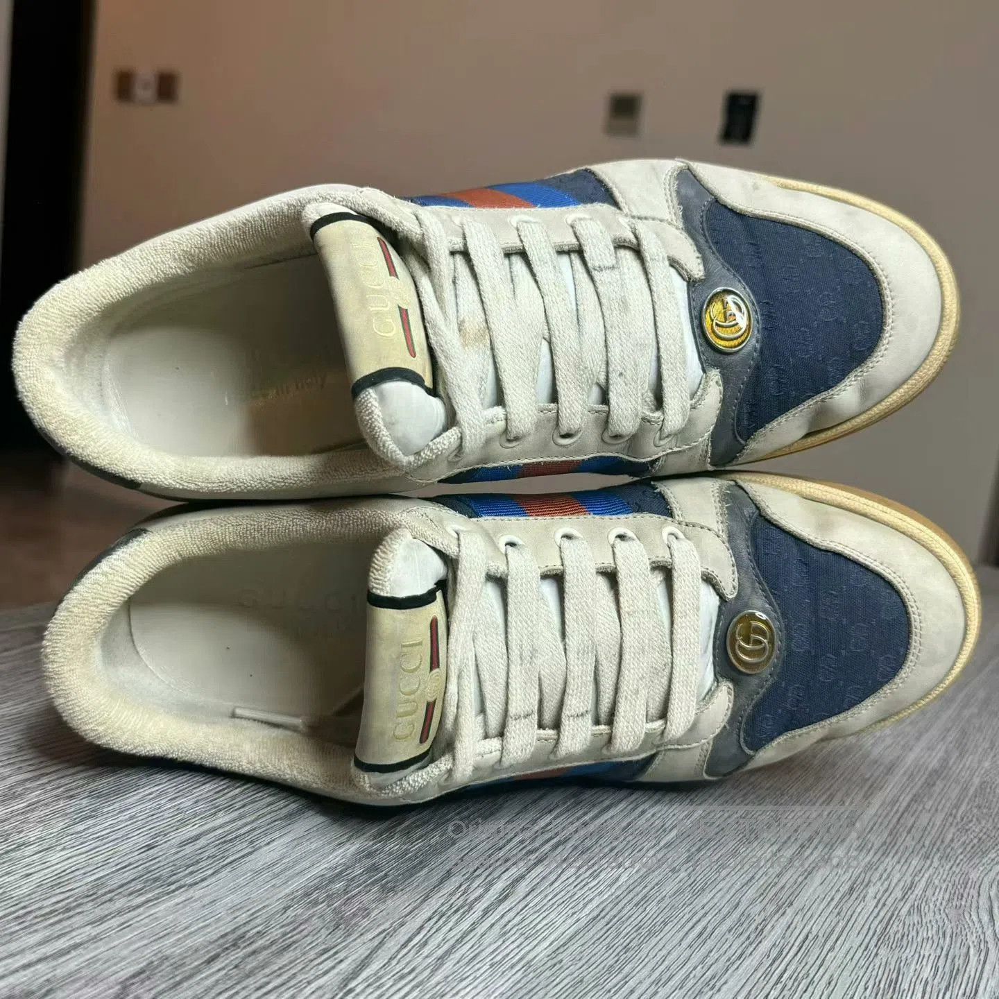 Gucci gucci screener sneakers with blue stripes. Size US 8 / EU 41 - 5 Thumbnail