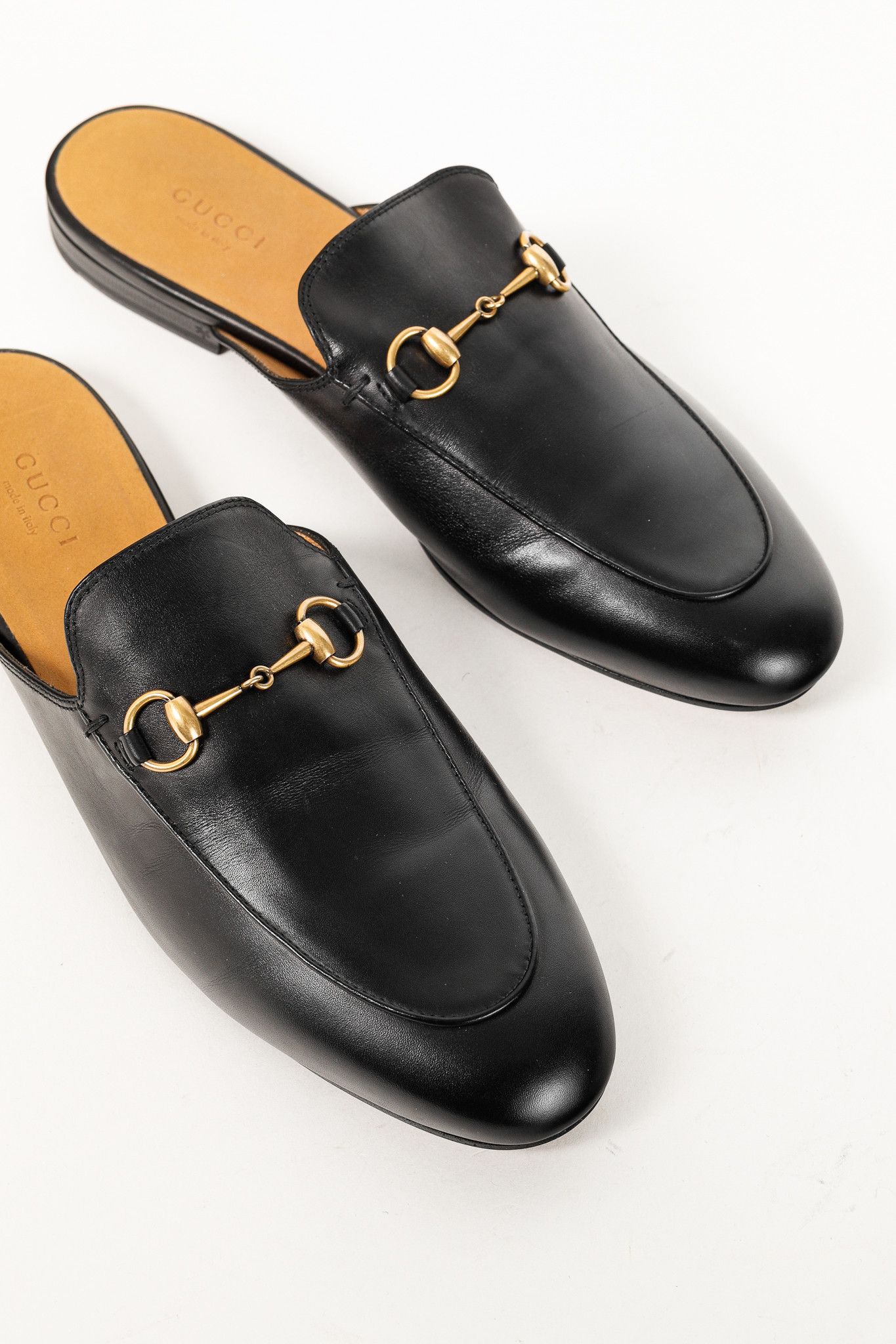 Gucci Gucci Princetown Gold Horsebit Black Leather Slipper Mule Size US 9 / IT 39 - 6 Thumbnail