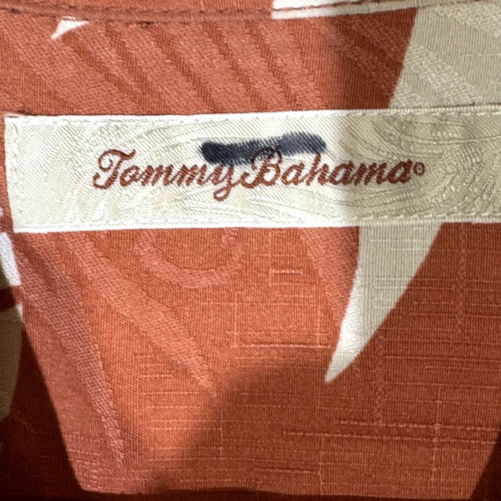 Tommy Bahama Tommy Bahama Shirt Men’s Large Orange Silk Tropical Floral Print Short Sleeve Size US L / EU 52-54 / 3 - 7 Thumbnail