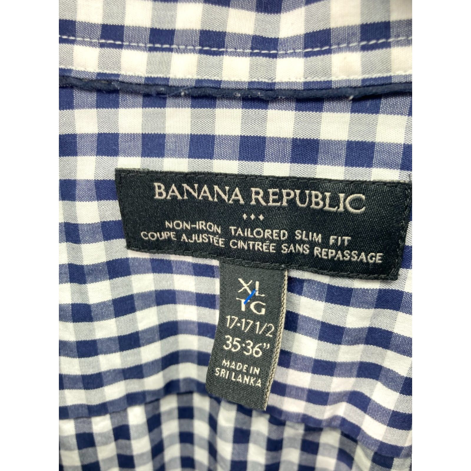 Banana Republic Banana Republic Button-Up Shirt XL Mens Blue White Non Iron Tailored Slim Fit Shirt Size US XL / EU 56 / 4 - 6 Thumbnail