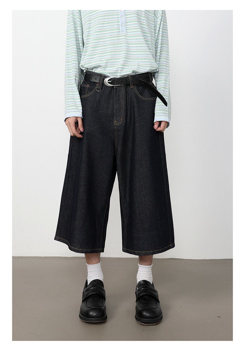 Japanese Brand Men's American-Style Loose-Fit Wide-Leg Denim Shorts Size US 32 / EU 48 - 5 Thumbnail