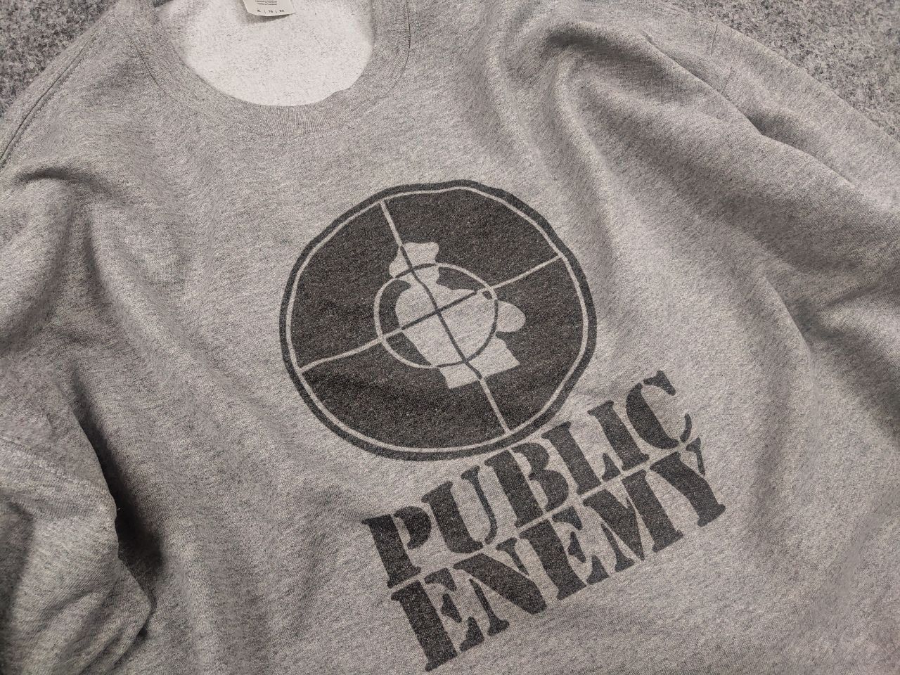 Public Enemy Vintage Public Enemy Target Logo Gray Crew chek Sweatshirt Size US XL / EU 56 / 4 - 5 Thumbnail