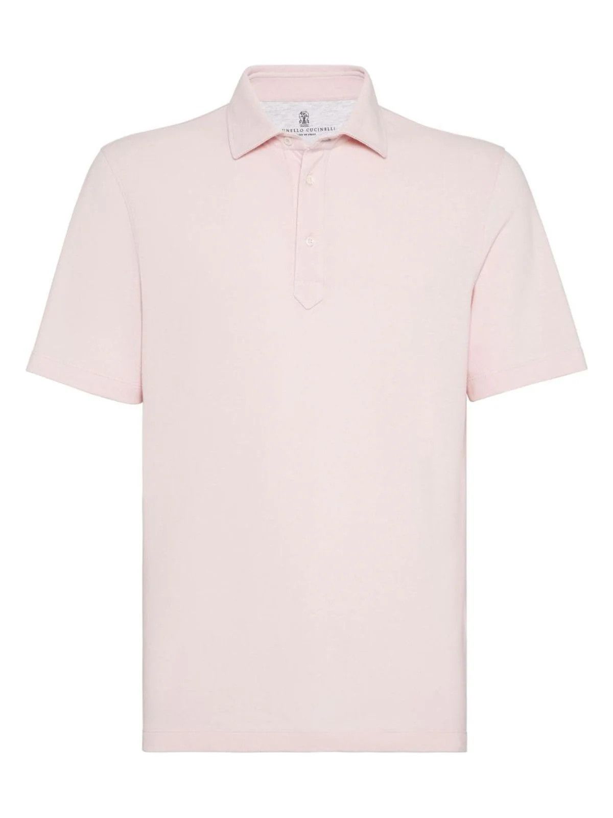 Brunello Cucinelli o1w1db10725 Polo Shirt With French Collar in Light Pink Size US M / EU 48-50 / 2 - 1 Thumbnail