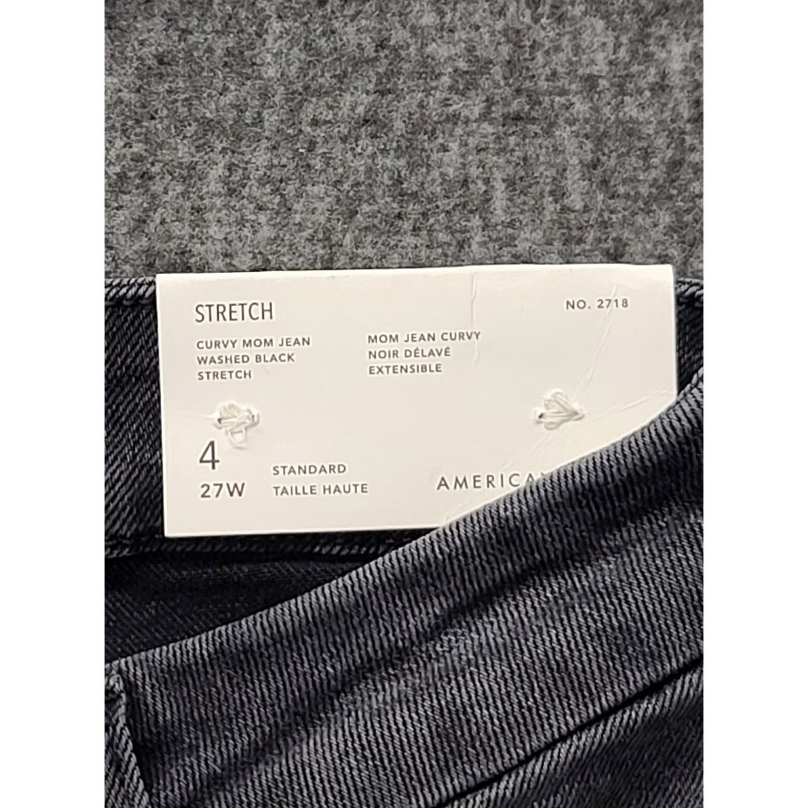 American Eagle Outfitters VINTAGE American Eagle Outfitters Jeans Womens 4 Curvy Mom High Rise Distressed Stretch 90s Grunge Black Denim 5-Pocket Women Mens? Size 27" / US 4 / IT 40 - 2 Thumbnail