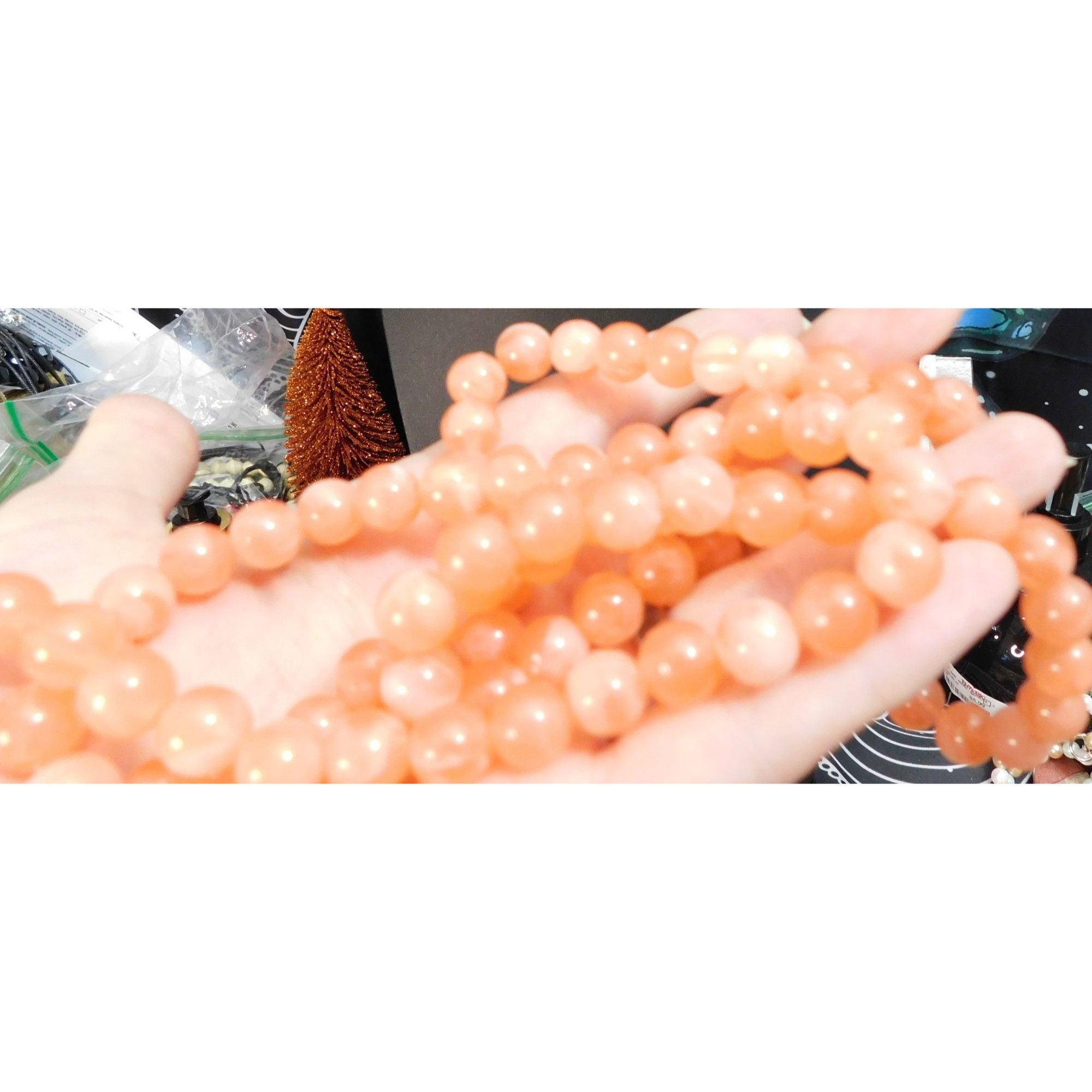 Other Vintage Marbled Salmon Tone Beaded Necklace Size ONE SIZE - 4 Thumbnail
