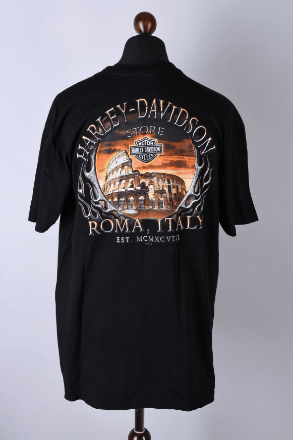 Harley Davidson Harley-Davidson Graphic T-Shirt Roma Italy Black Size L Size US L / EU 52-54 / 3 - 3 Thumbnail