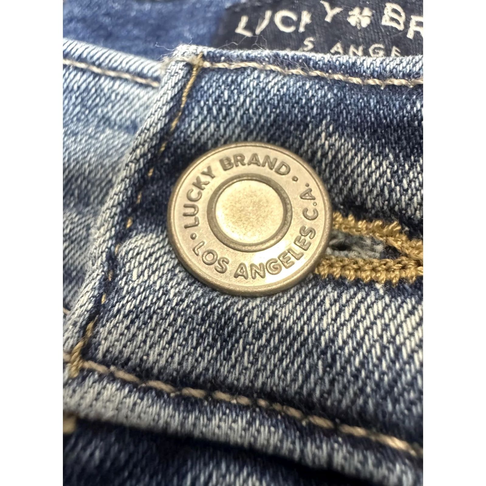 Lucky Brand Lucky Brand Women's Skinny Jeans Size 28x29 Denim Blue Medium Wash Regular Inseam 29 28in 8 Button Closure/Accents Casual Pants Jeans Womens Size 28" / US 6 / IT 42 - 5 Thumbnail