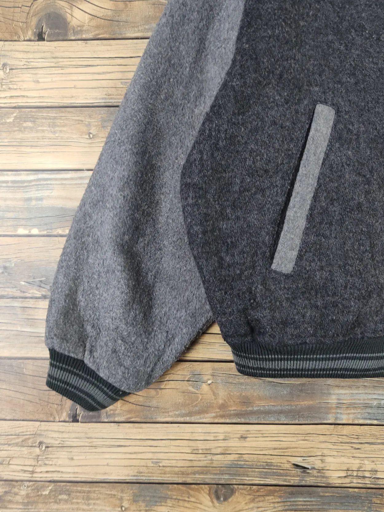 Japanese Brand DL 1964 Lincoln Black Gray Wool Varsity Jackets #W2230 Size US L / EU 52-54 / 3 - 6 Thumbnail