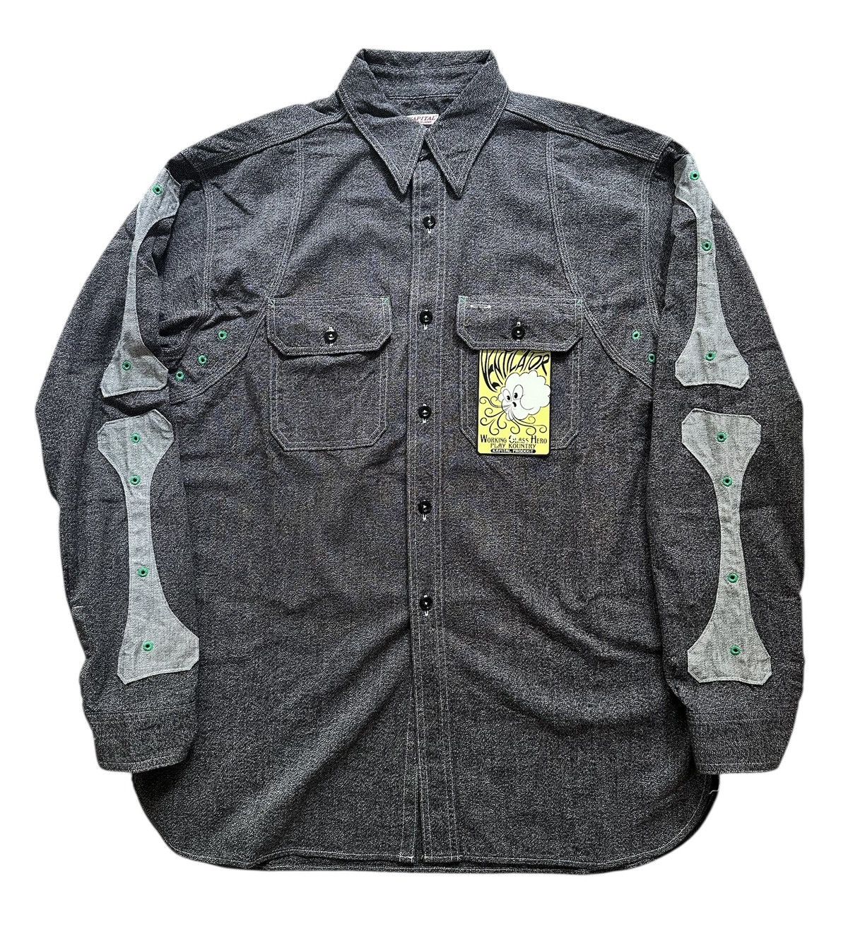 Kapital [XL] KAPITAL 2-Tone Bone Patch Ventilator Work Shirt