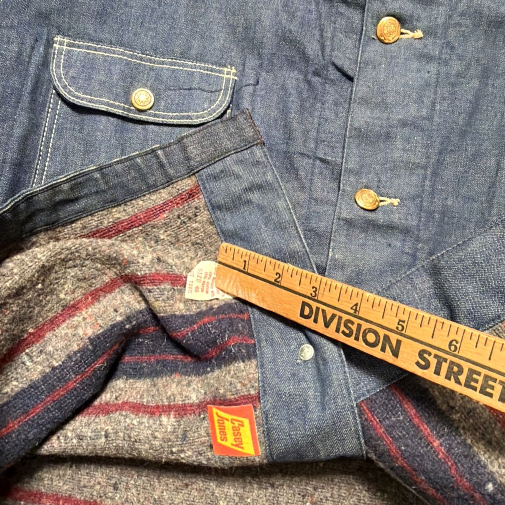 Wrangler VINTAGE Wrangler Casey Jones Blanket Lined Dark Denim Chore Barn Ranch Jacket 46 Men Blue Lined Denim Workwear Western Cowboy 60s 50s USA Heritage Size US S / EU 44-46 / 1 - 2 Thumbnail