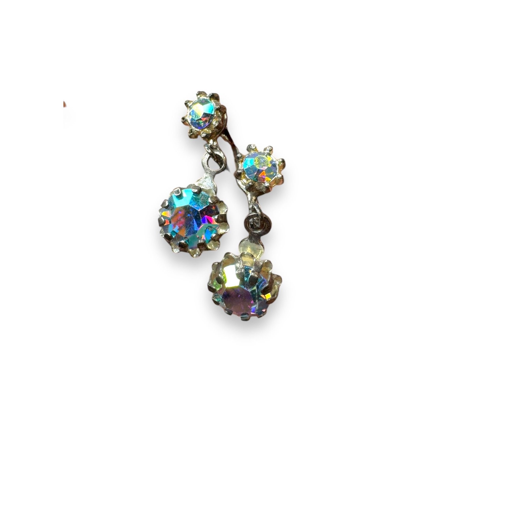 Vintage Vintage Blue Crystal Rhinestone & Faux Pearl Clip-On Earring Size ONE SIZE - 9 Thumbnail