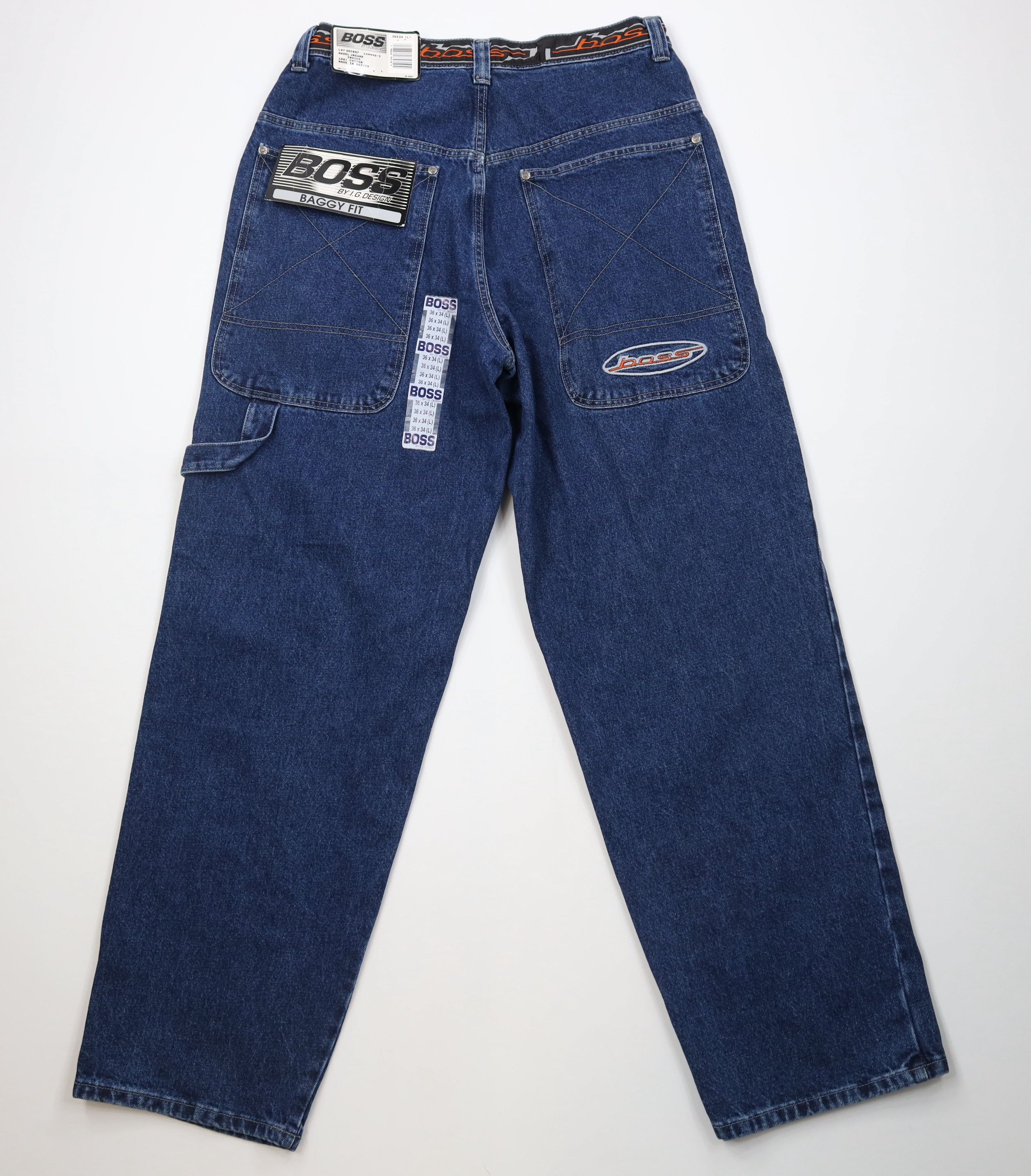 Vintage Deadstock Vintage 90s Boss Wide Leg Skateboard Denim Jeans Size US 36 / EU 52 - 9 Thumbnail