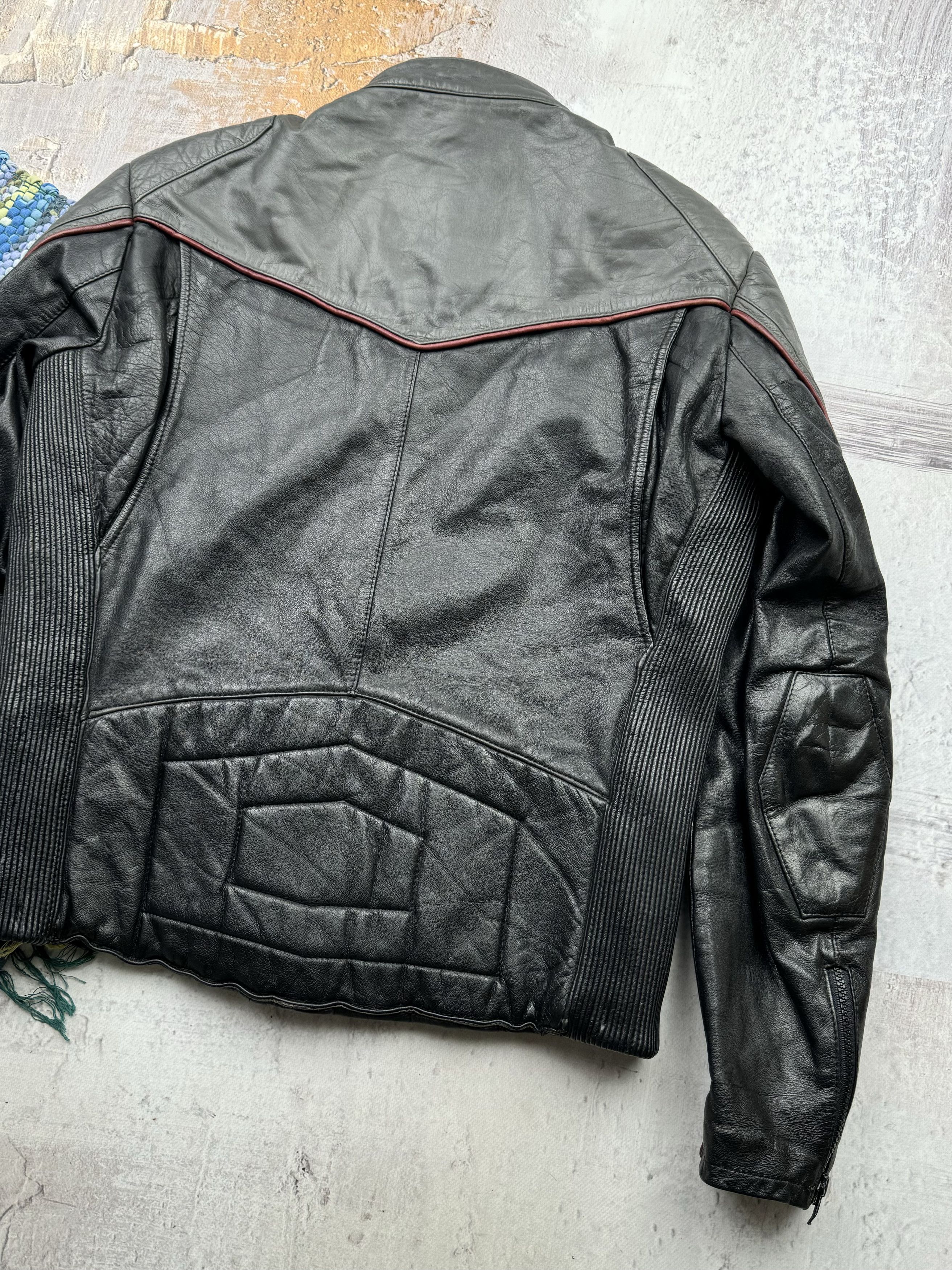 Vintage Vintage Leather Biker Moto Jacket A129D15(153) Size US M / EU 48-50 / 2 - 12 Thumbnail