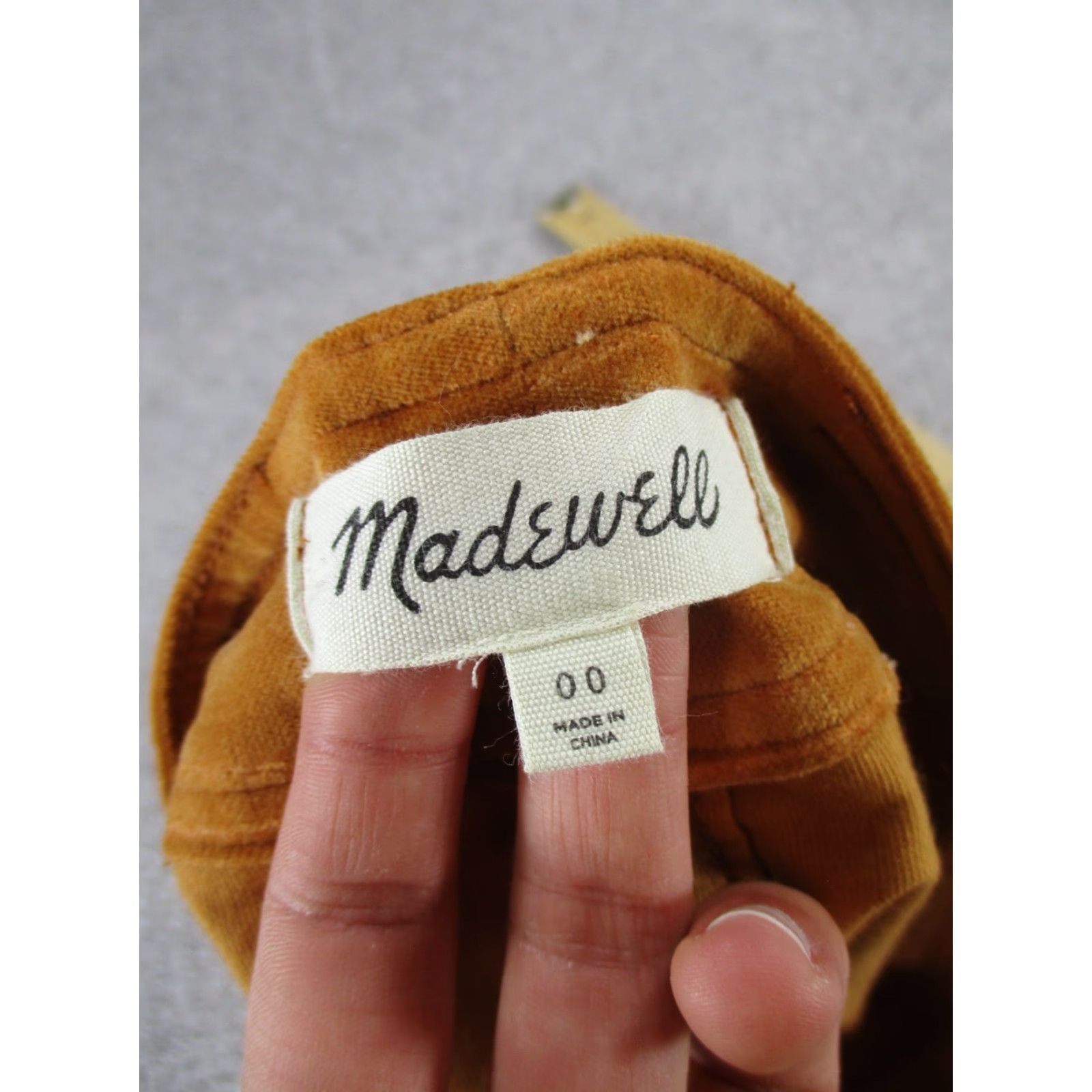 Madewell Madewell Skirt Womens 00 Golden Pecan Velveteen A-Line Mini Button Front Yellow Cotton Blend Regular Lined Short Accessory: Button Size 24" / US 00 / IT 34 - 6 Thumbnail