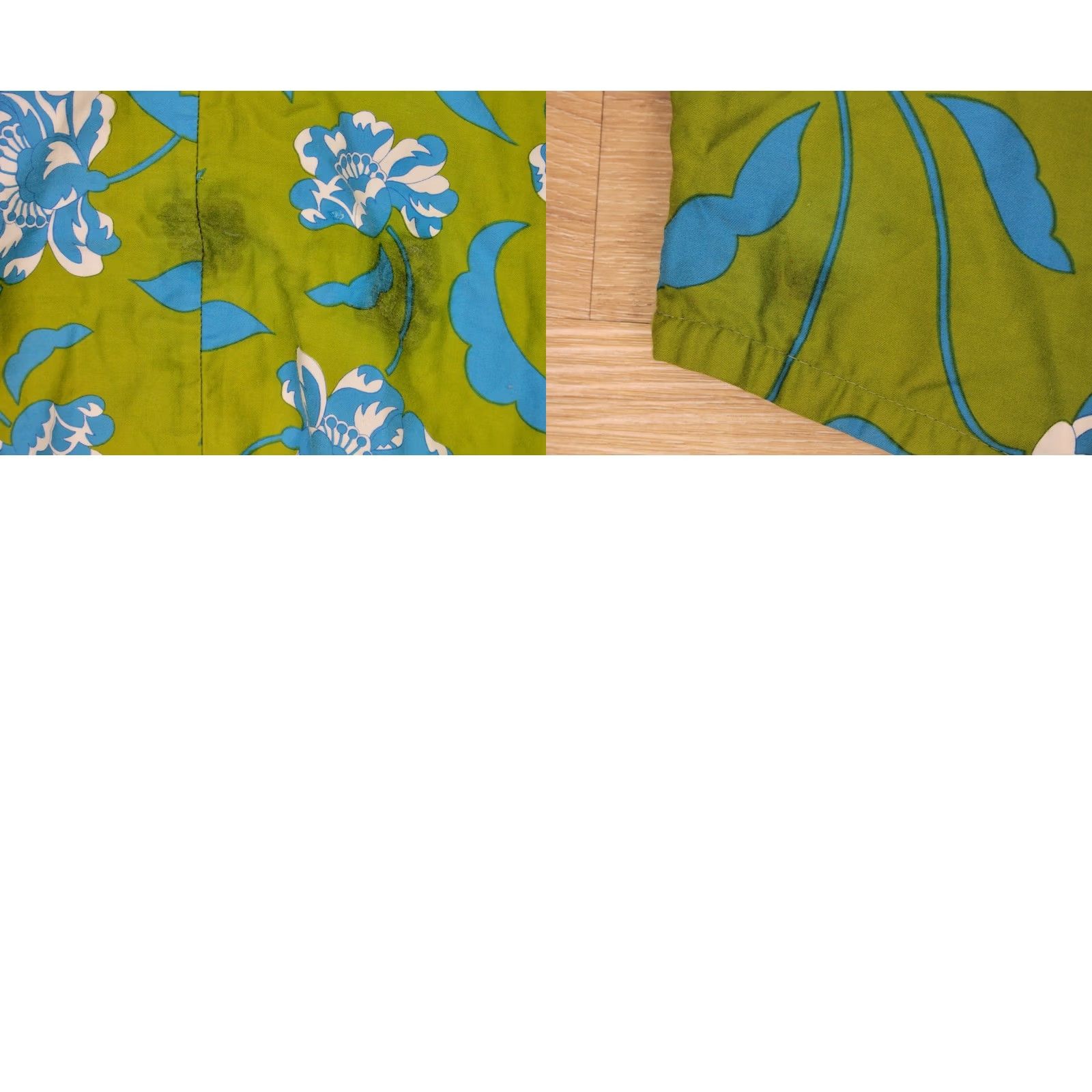 Vintage Mens VTG 1960s Green & Blue Flora Pattern Swimming Trunks Sz L 60s Cotton Shorts Size US 36 / EU 52 - 8 Thumbnail
