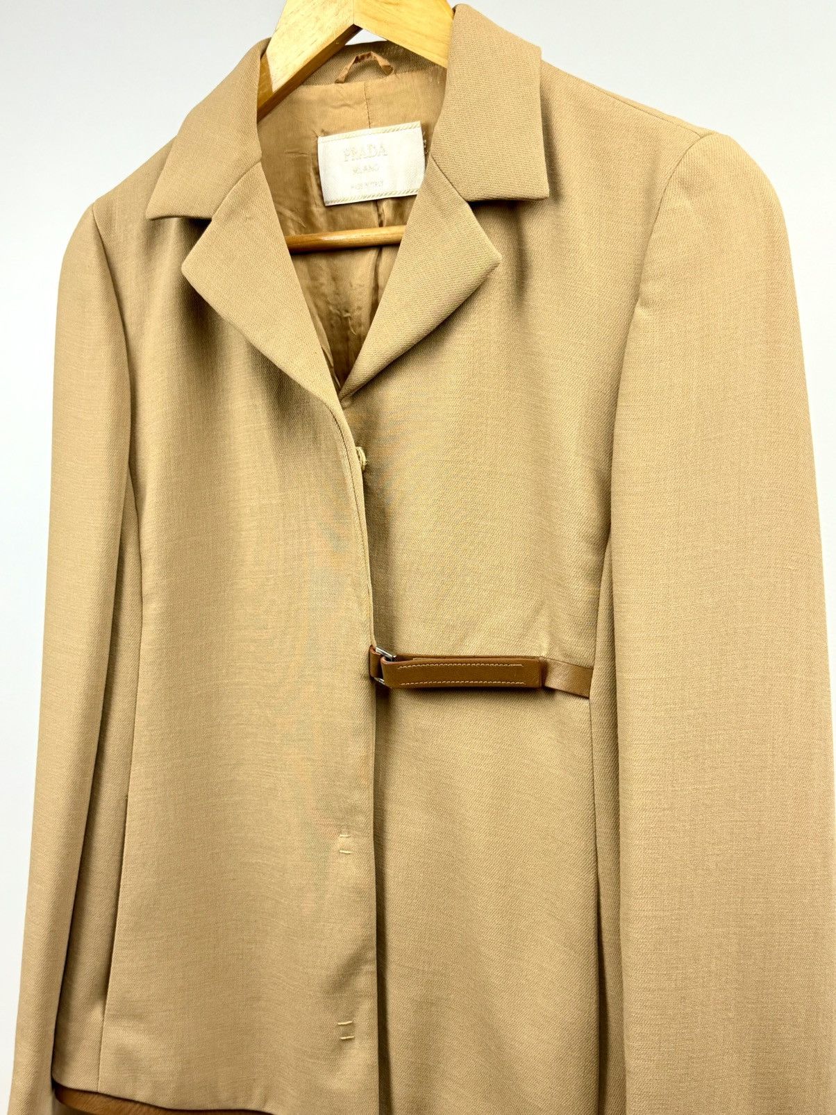 Prada Prada - FW/99 - Leather Trimmed - Wool - Jacket & Skirt Set Size S / US 4 / IT 40 - 5 Thumbnail