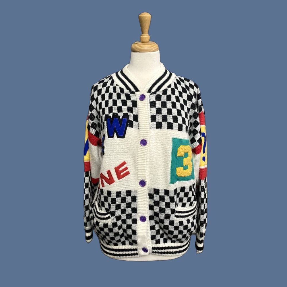 Vintage VINTAGE 80’s A’Milano Checkered Cardigan Sweater Embroidered Women’s Size Small Size S / US 4 / IT 40 - 1 Thumbnail