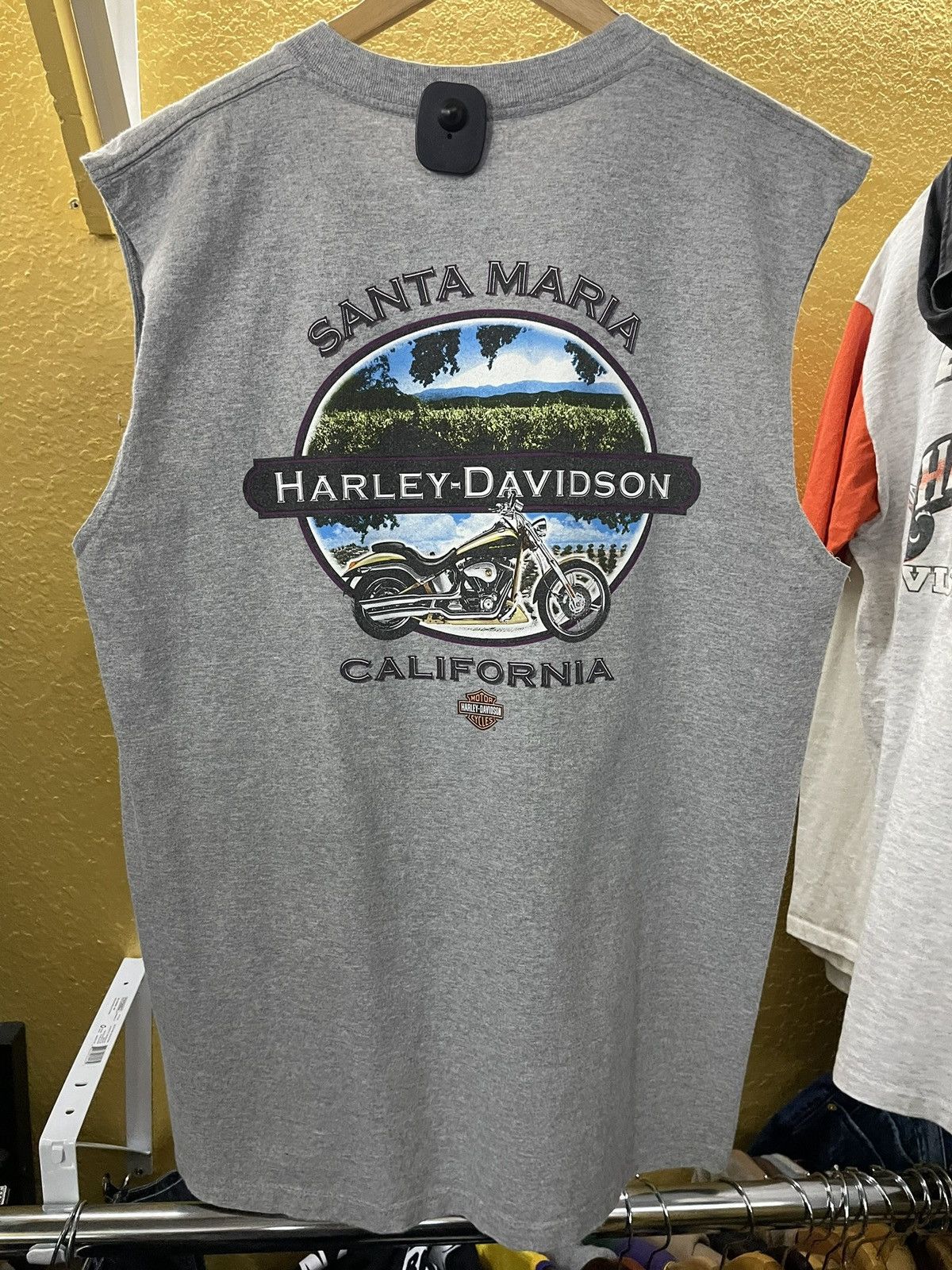 Harley Davidson × Vintage Harley Davidson Gray Tank Top Santa Maria California Large Size US L / EU 52-54 / 3 - 1 Thumbnail