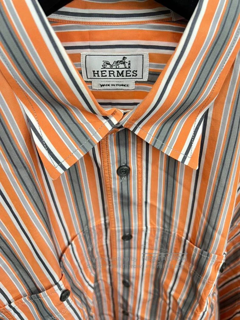 Hermes Hermes size 43 Striped double pocket shirt Size US XS / EU 42 / 0 - 3 Thumbnail