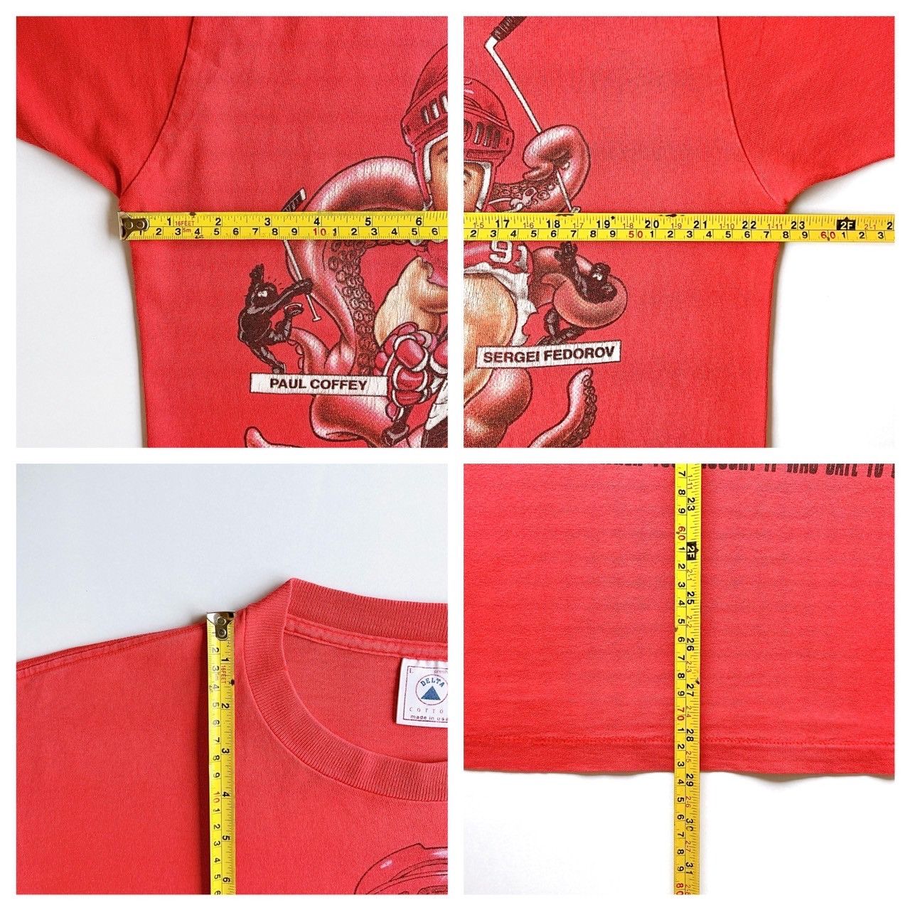 Vintage 90s Detroit Red Wings caricatures NHL t-shirt/ L Size US L / EU 52-54 / 3 - 9 Thumbnail