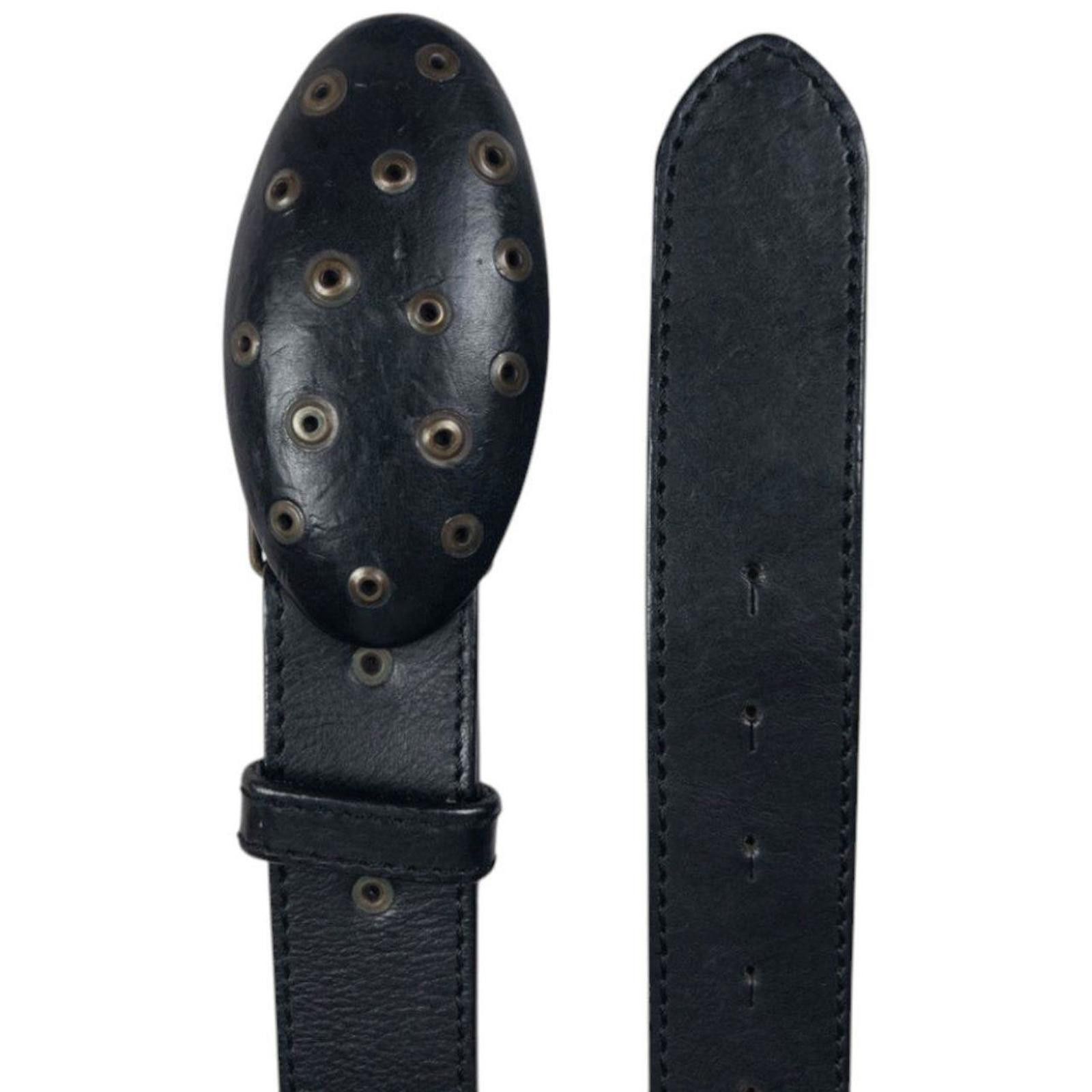 Armani Vintage Armani Jeans Embroidered Leather Belt Size W38 Size ONE SIZE - 7 Thumbnail