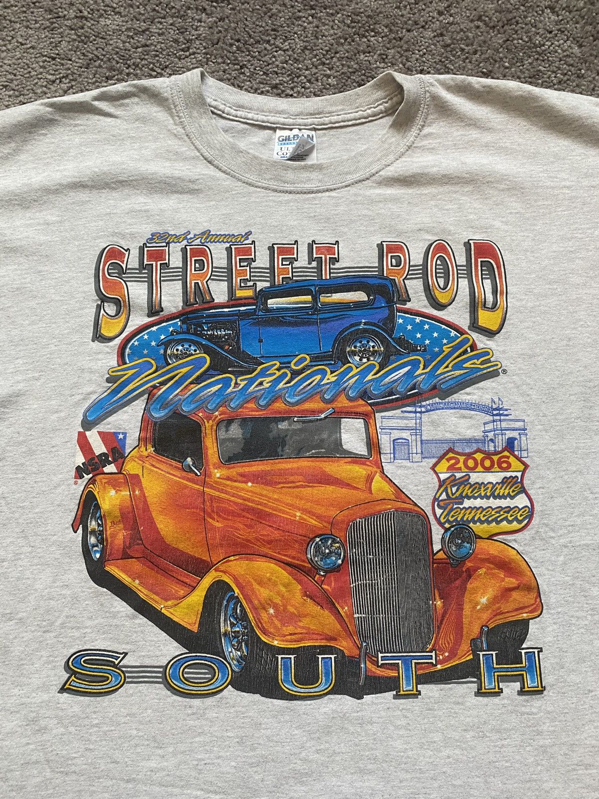 NASCAR × Vintage Vintage Hot Rod Tee Shirt Size US XL / EU 56 / 4 - 3 Thumbnail